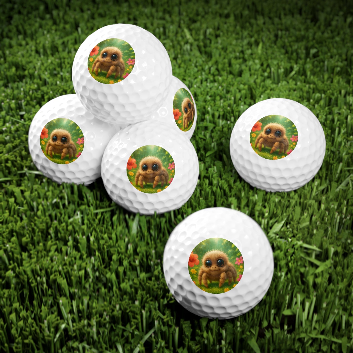 Tropical-Themed Golf Balls, 6pcs - Perfect Gift for Golf Enthusiasts / Baby Spider