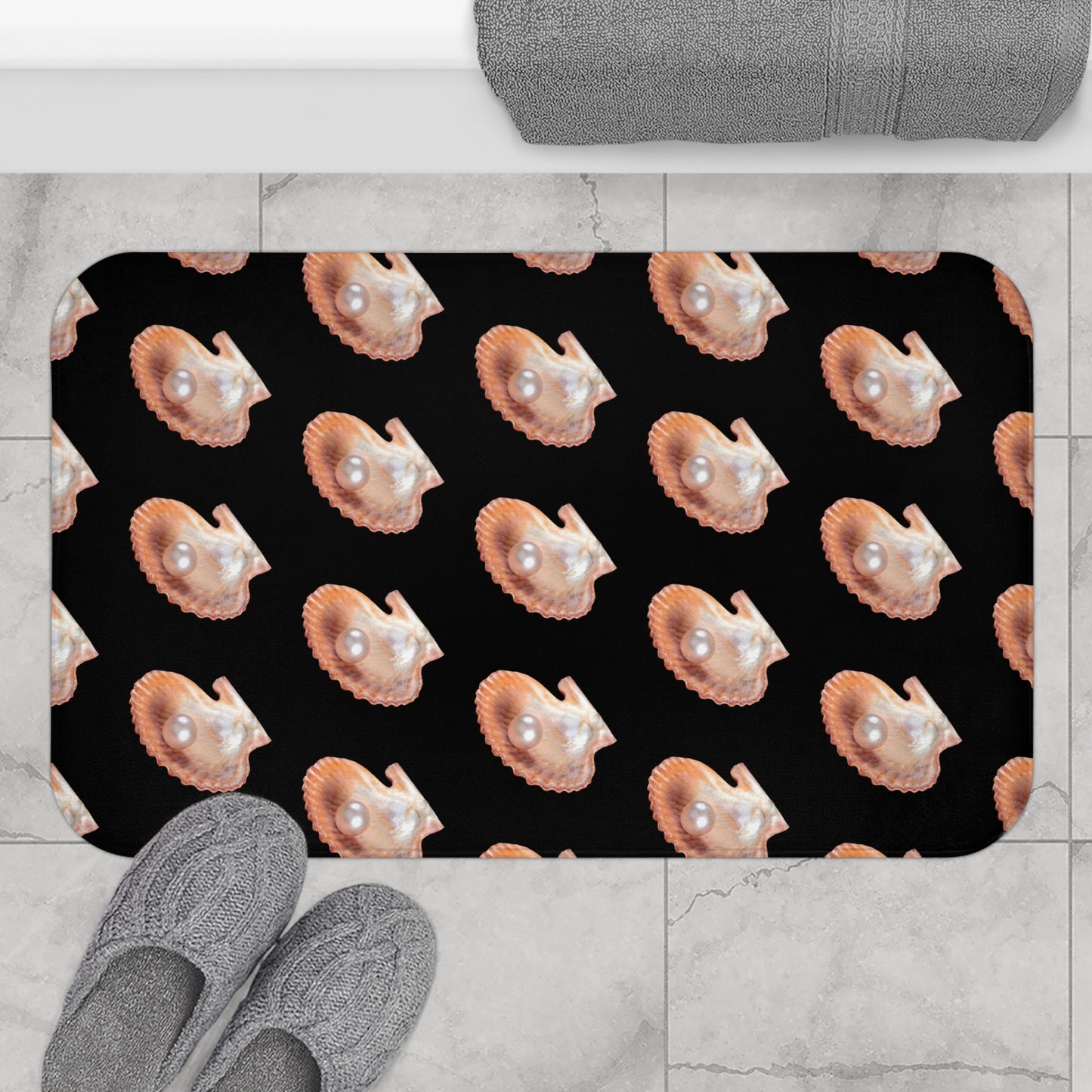 Lavender Freshwater Pearl Bath Mat/Black, 2 Sizes - Tropical Vibes for Home Decor