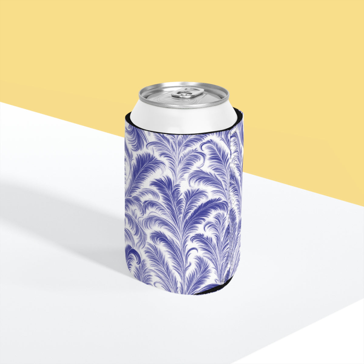 Rocco Purples/White Can Cooler Sleeve - Perfect for Outdoor Picnics