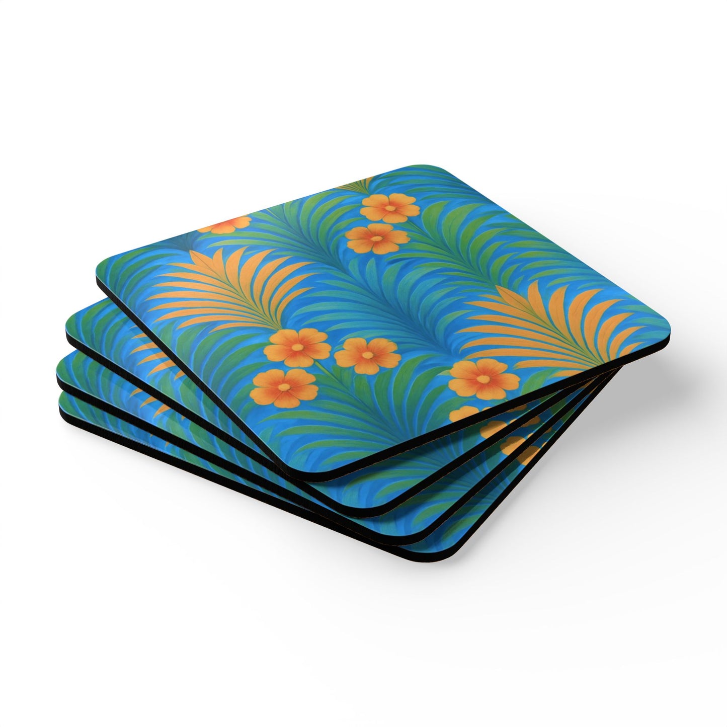 Coaster Set - Sunrise Palms/Blue