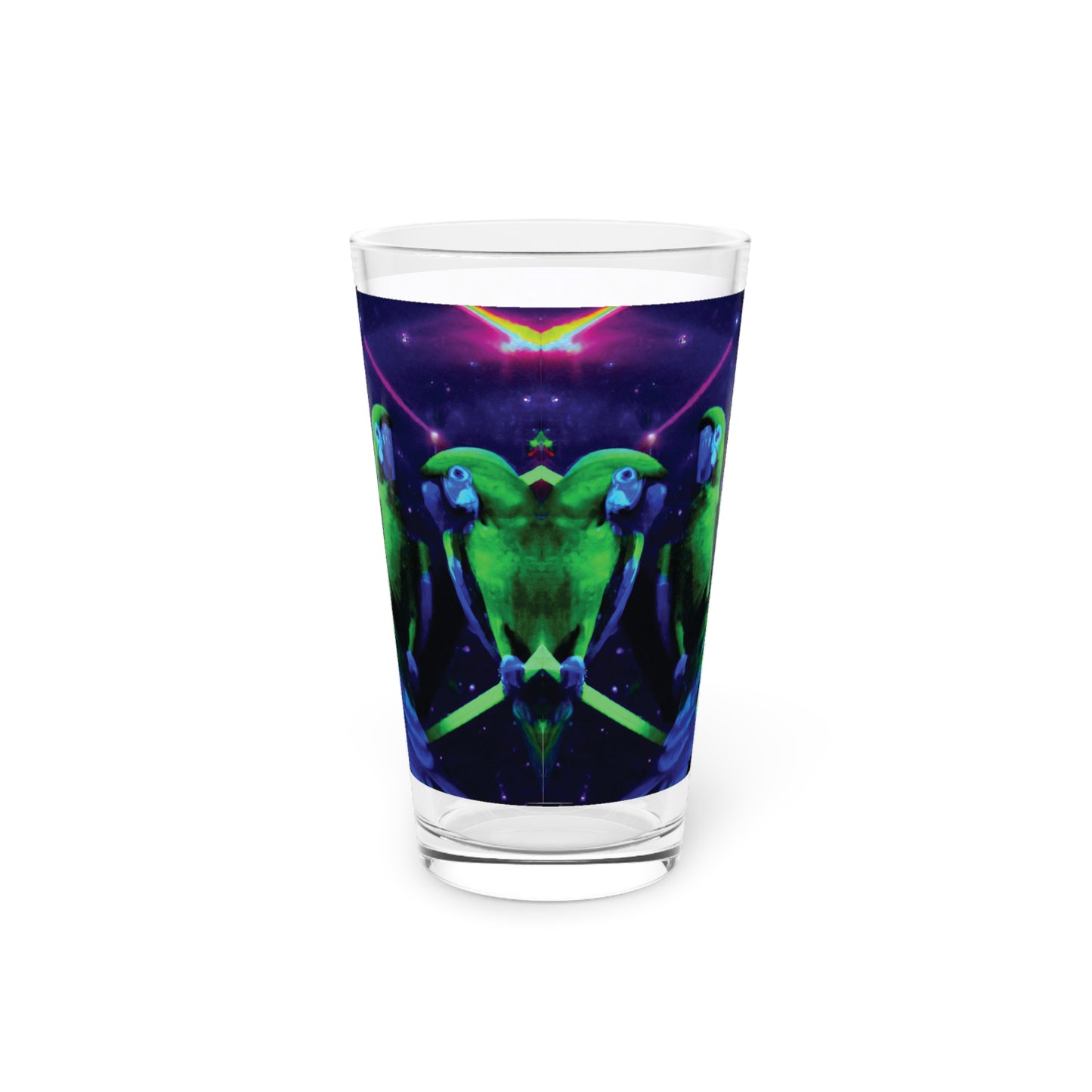 Pint Glass, 16oz - Galactic Parrots