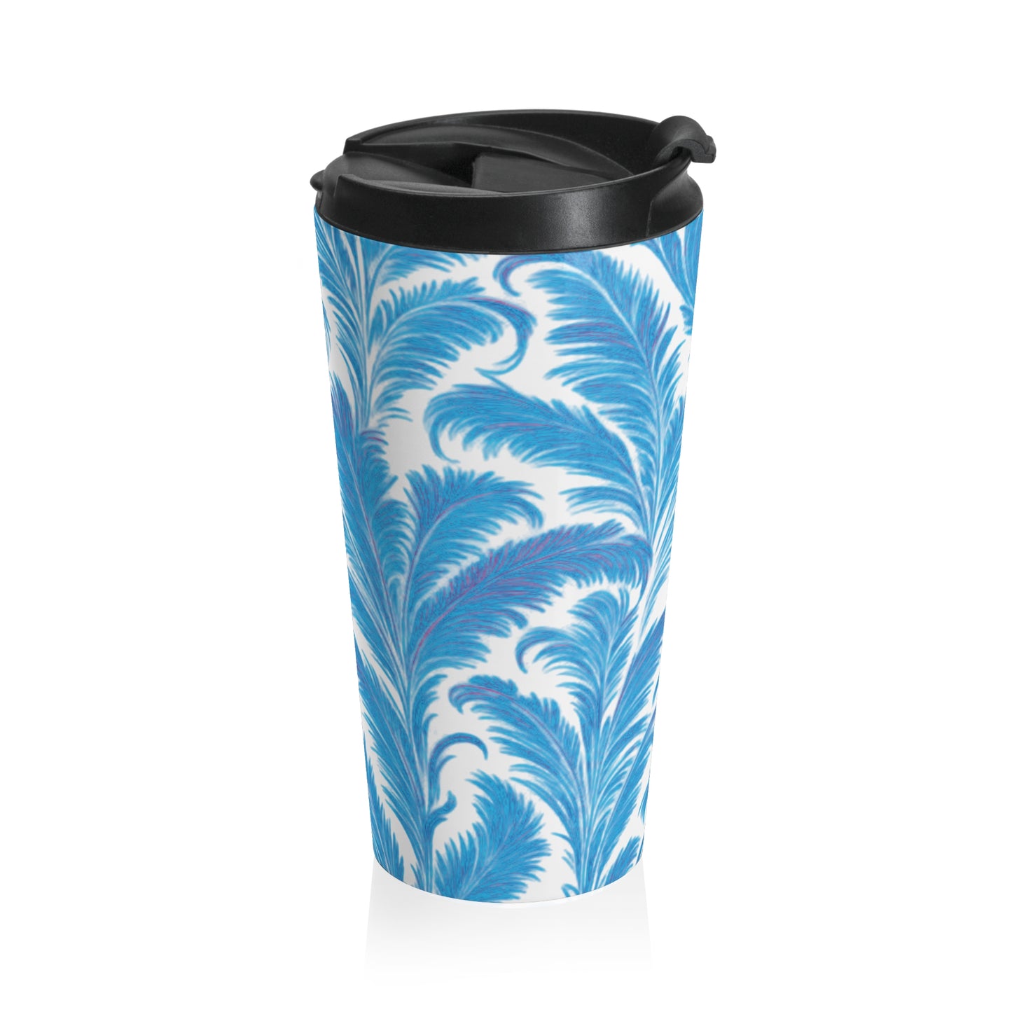 15 oz. Stainless Steel Travel Mug | Rocco Palms, Blue & White