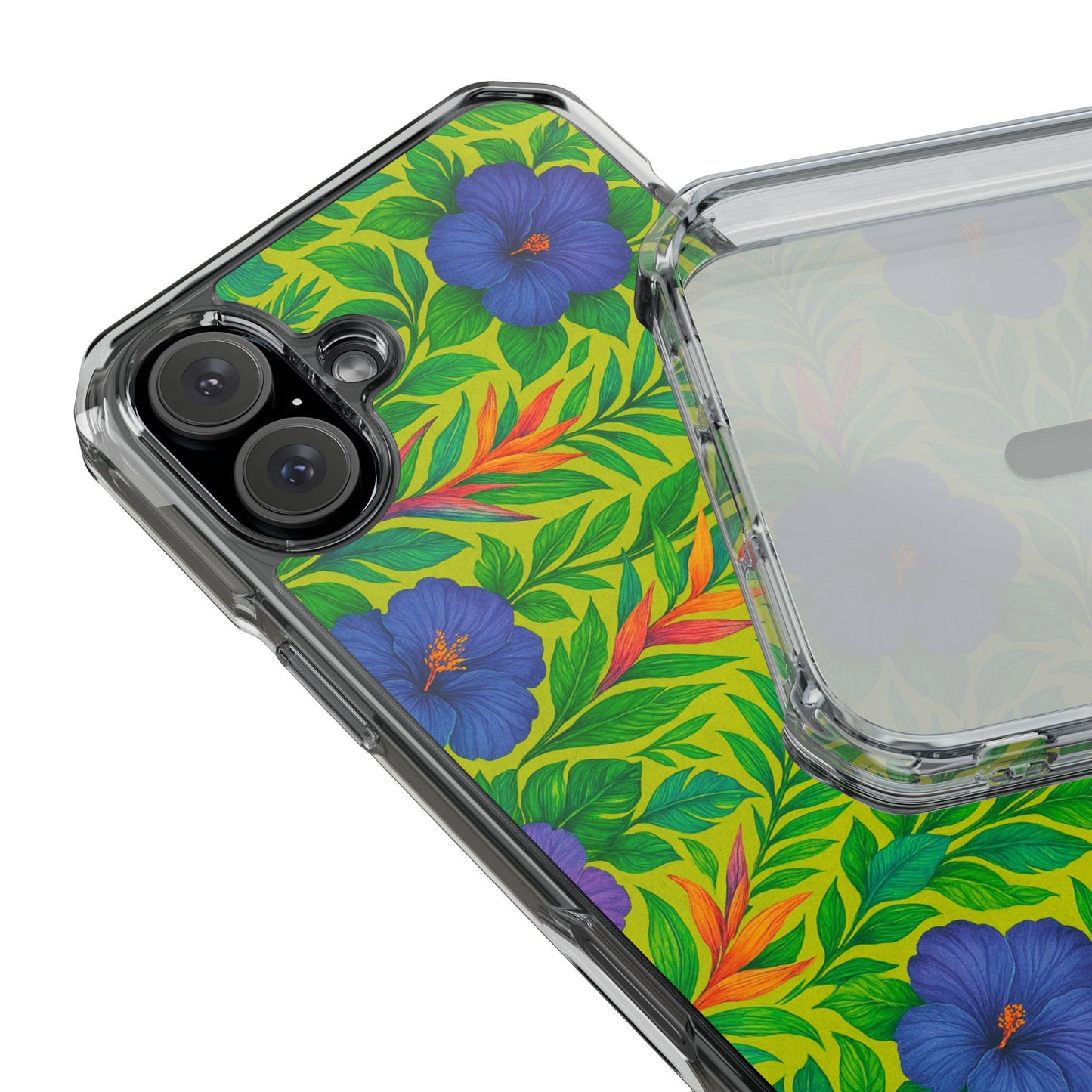 Midnight Flower Lime Magnetic Clear Phone Case, Many Models