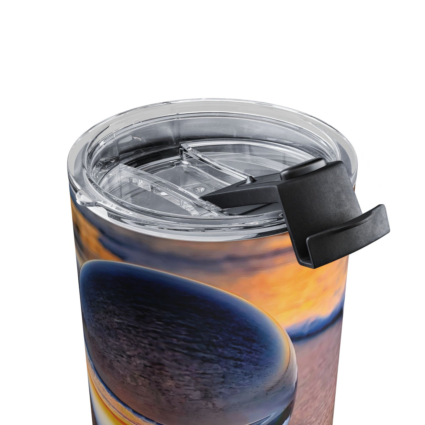 10 oz Beach Insulated Coffee Tumbler with Crystal Dropped by UFO