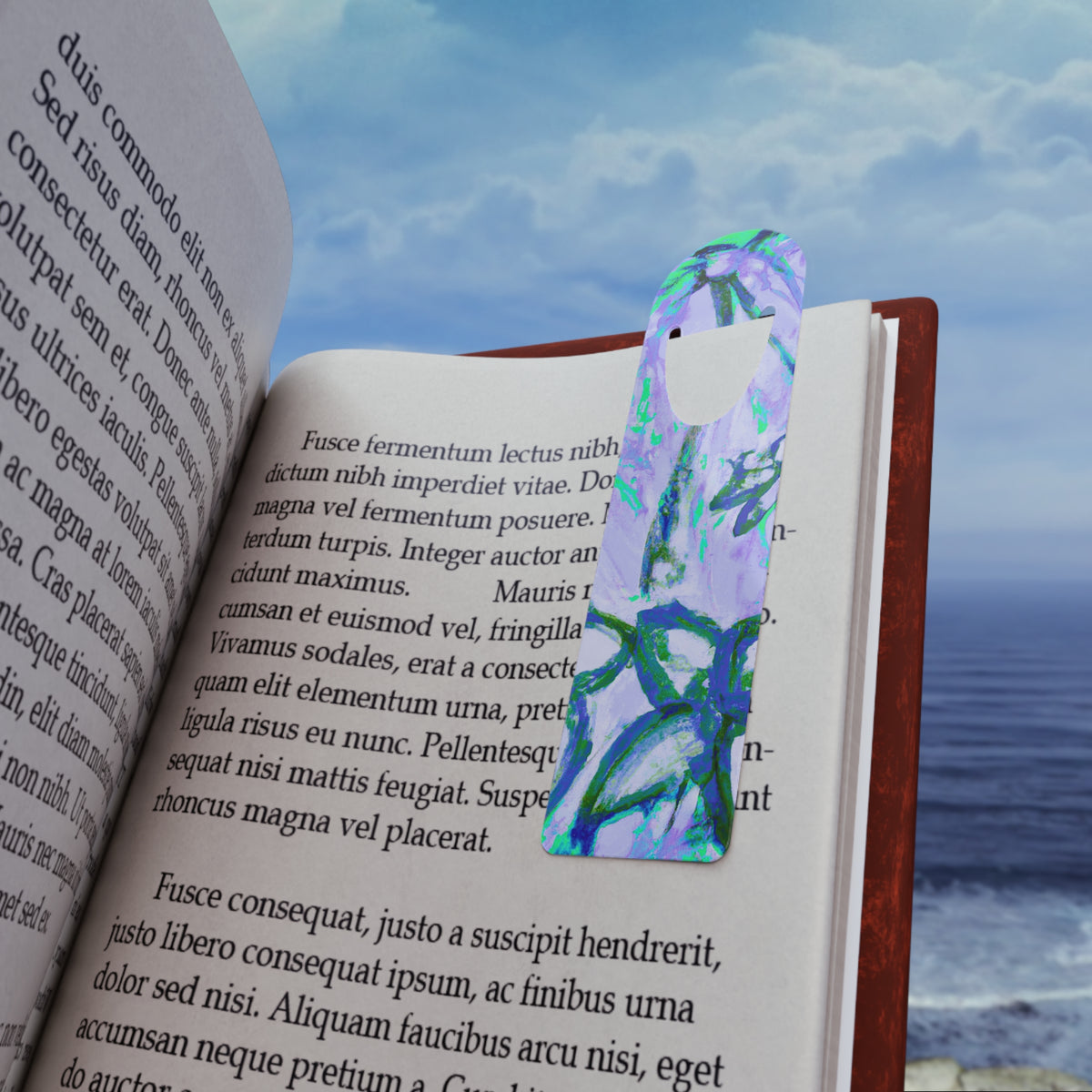 Bookmark - Aluminum, Tropical Doodles/Lilac