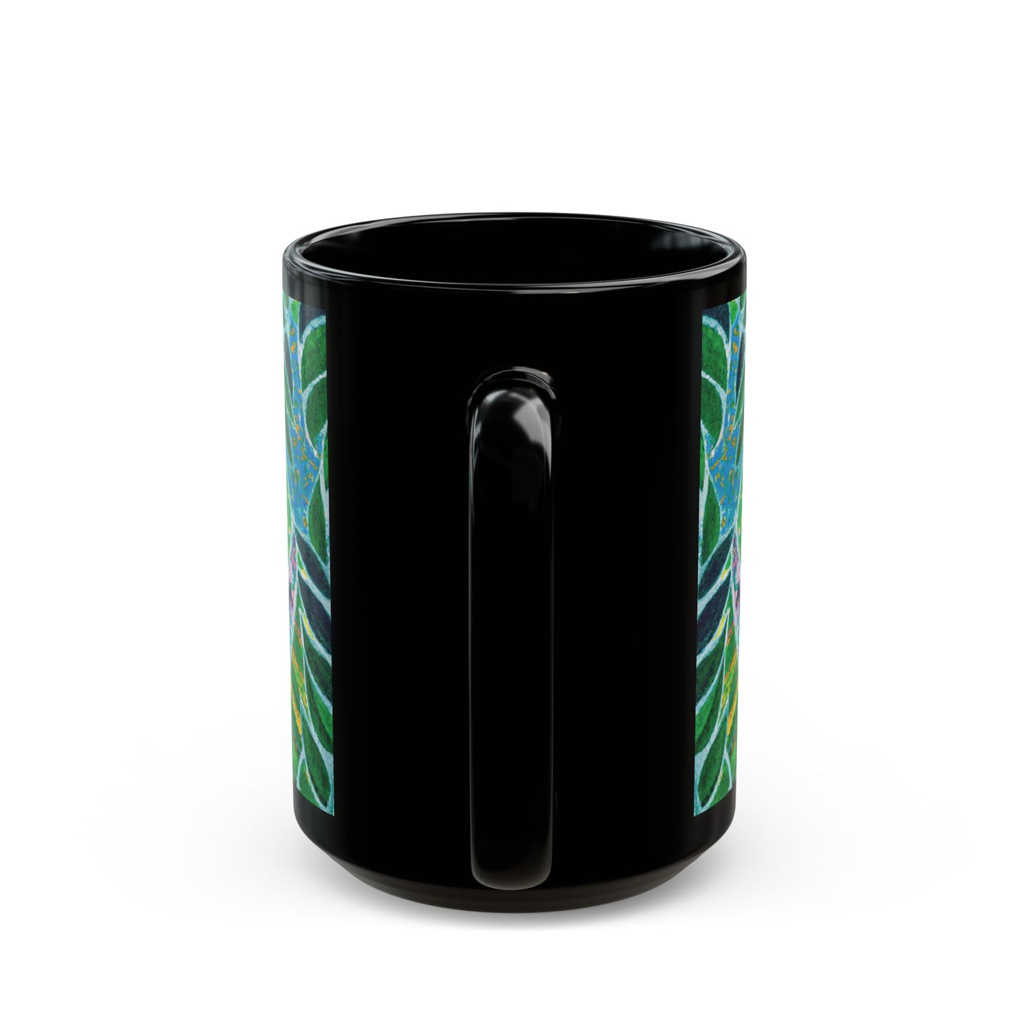 Black Coffee Mug - Amazon Whimsy, Green