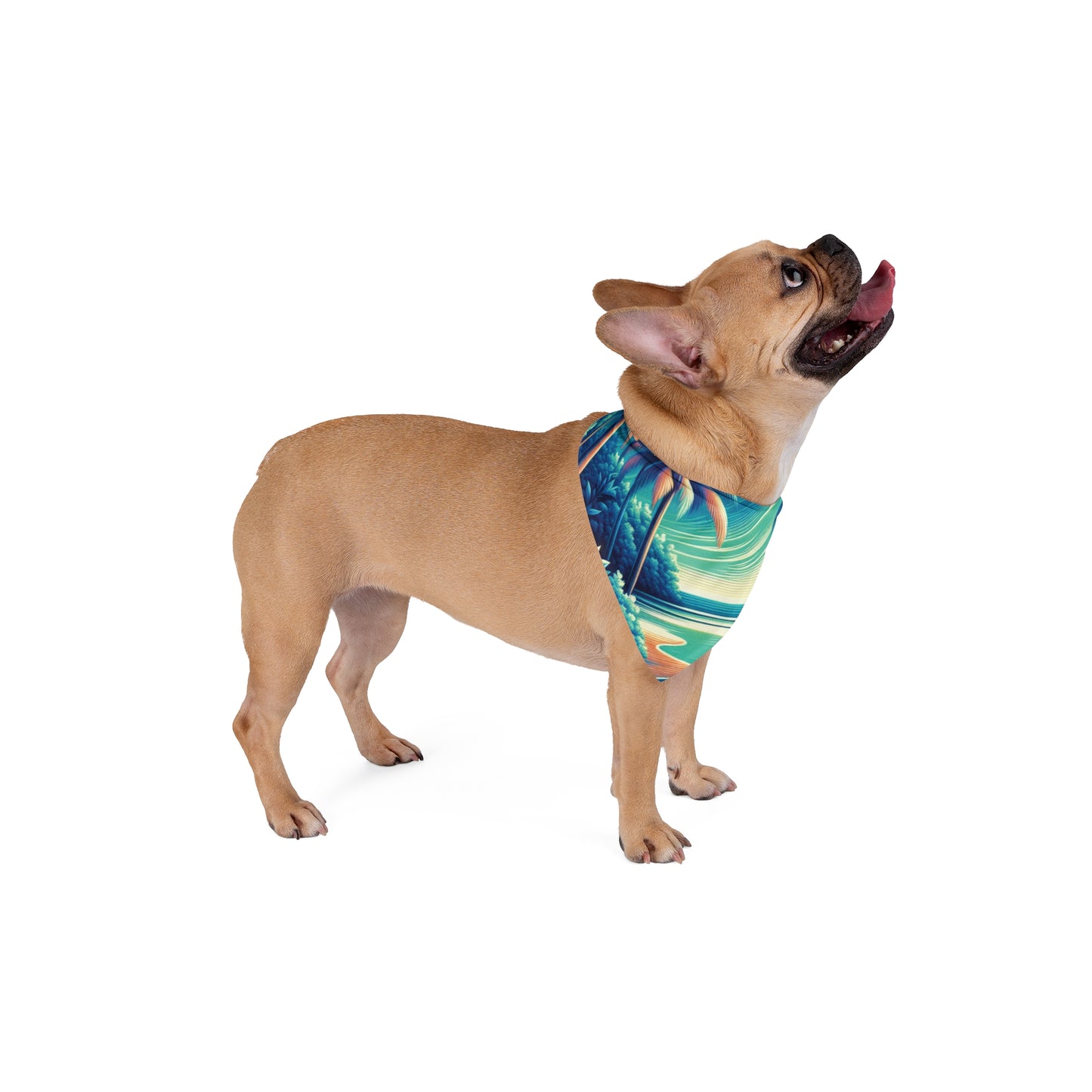 Neon Blues Beach Pet Bandana, 2 Sizes - Stylish accessory for dogs & cats