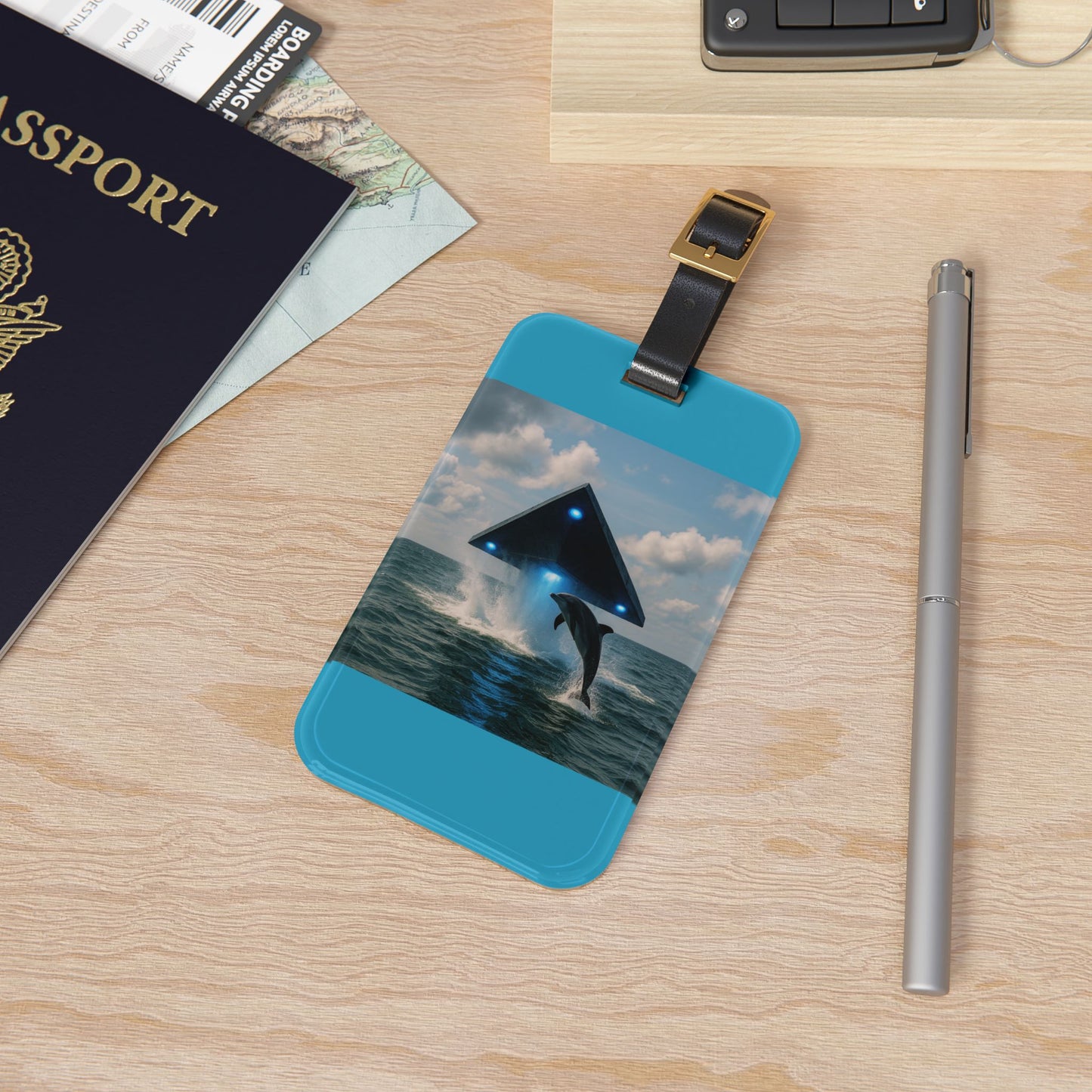 Luggage Tag - UFO and Dolphin