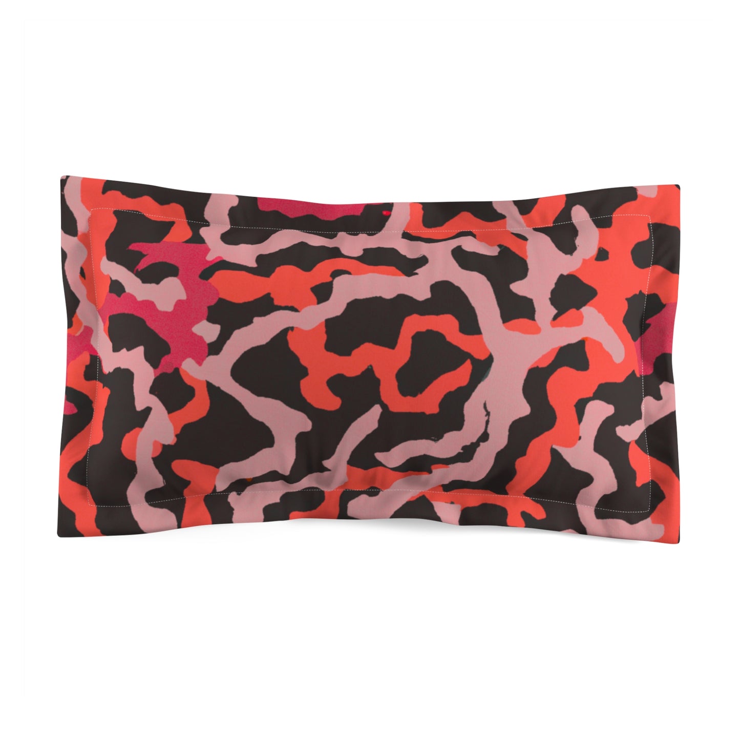 Microfiber Pillow Sham | Tropical Vibes for Relaxation / Coral Threads, Red