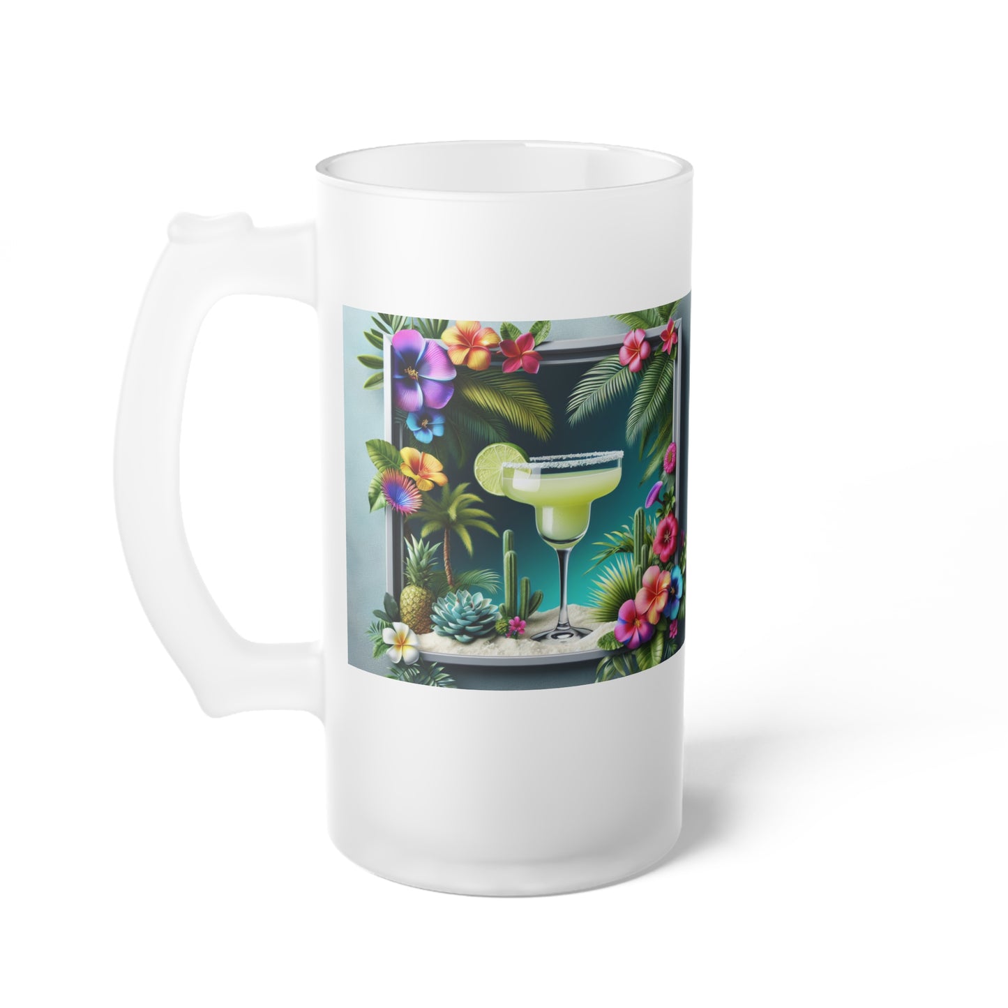 Frosted Glass Beer Mug – Tropical Margarita