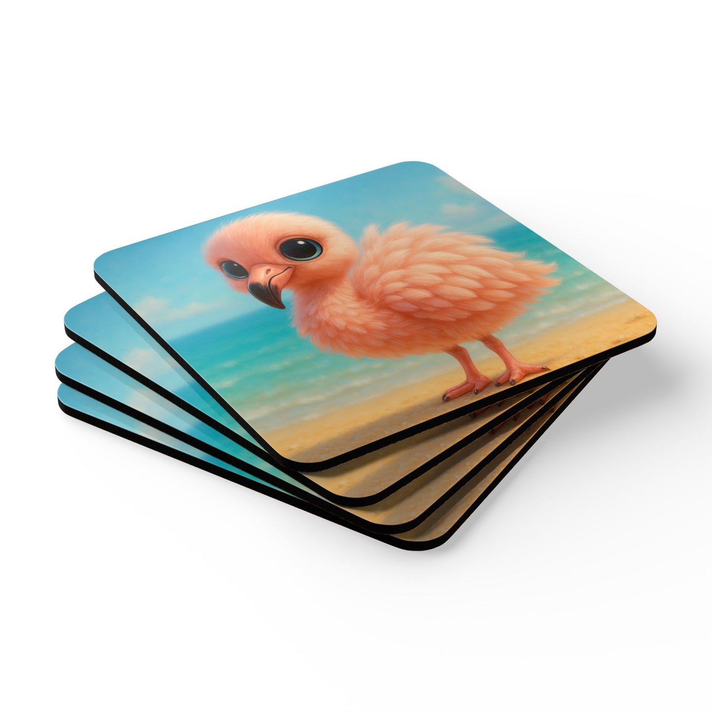 Four-piece Coaster Set - Baby Flamingo