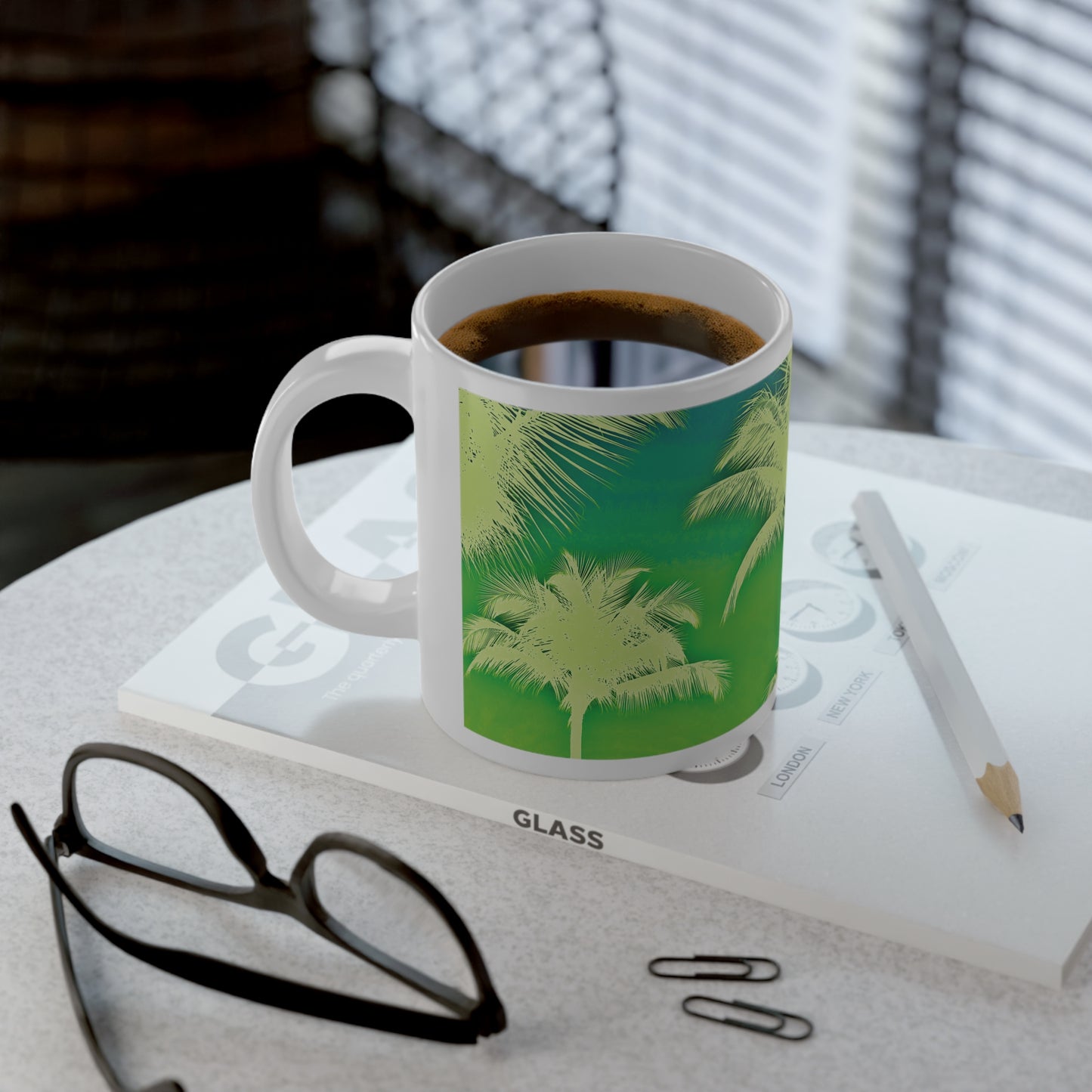 Jumbo Mug, 20oz, Palm Glow Green | Tropical Coffee Cup