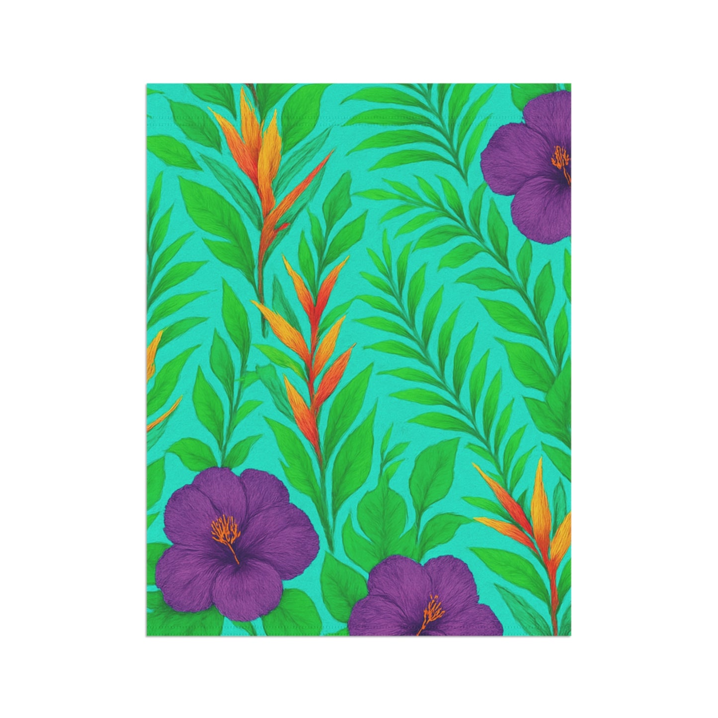 Tropical Garden Flag - Perfect for Outdoor Decor / Midnight Flower, Turquoise