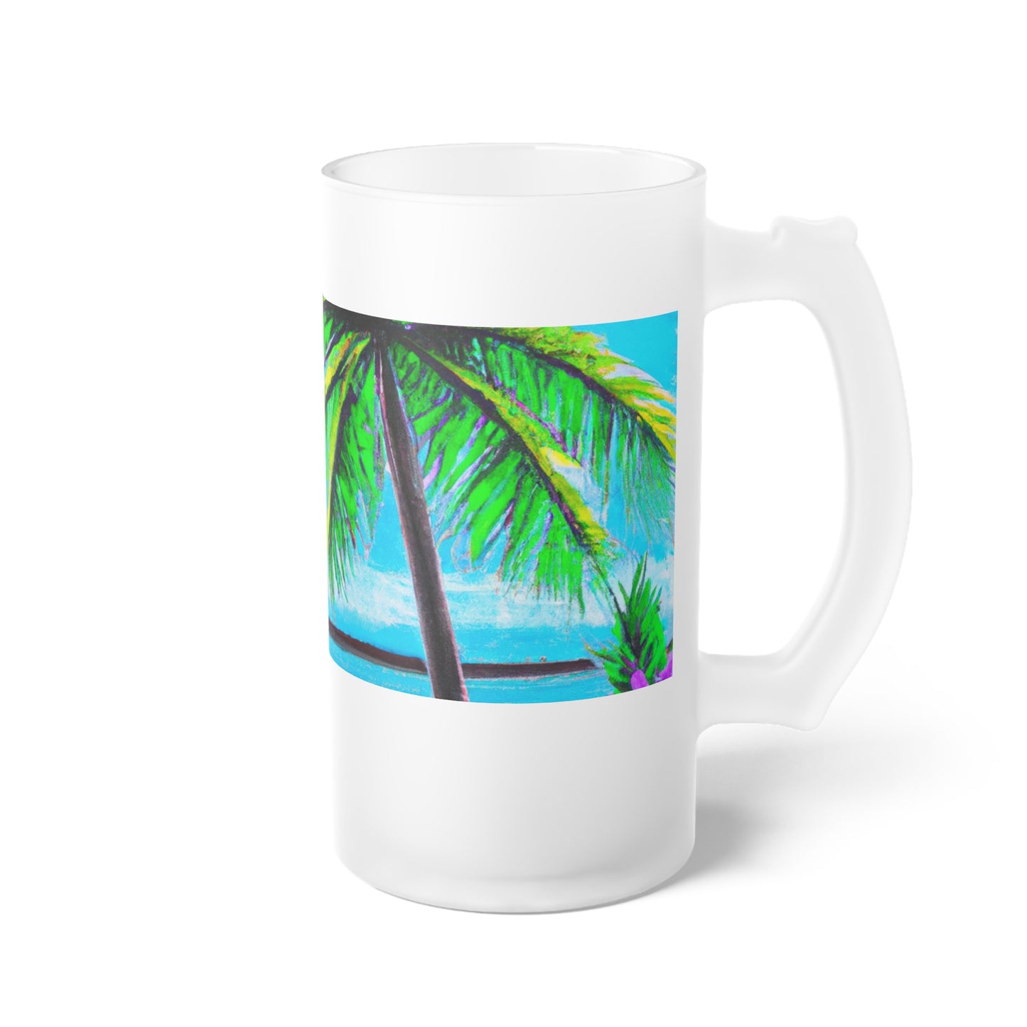 Frosted Glass Beer Mug – Calm Ocean