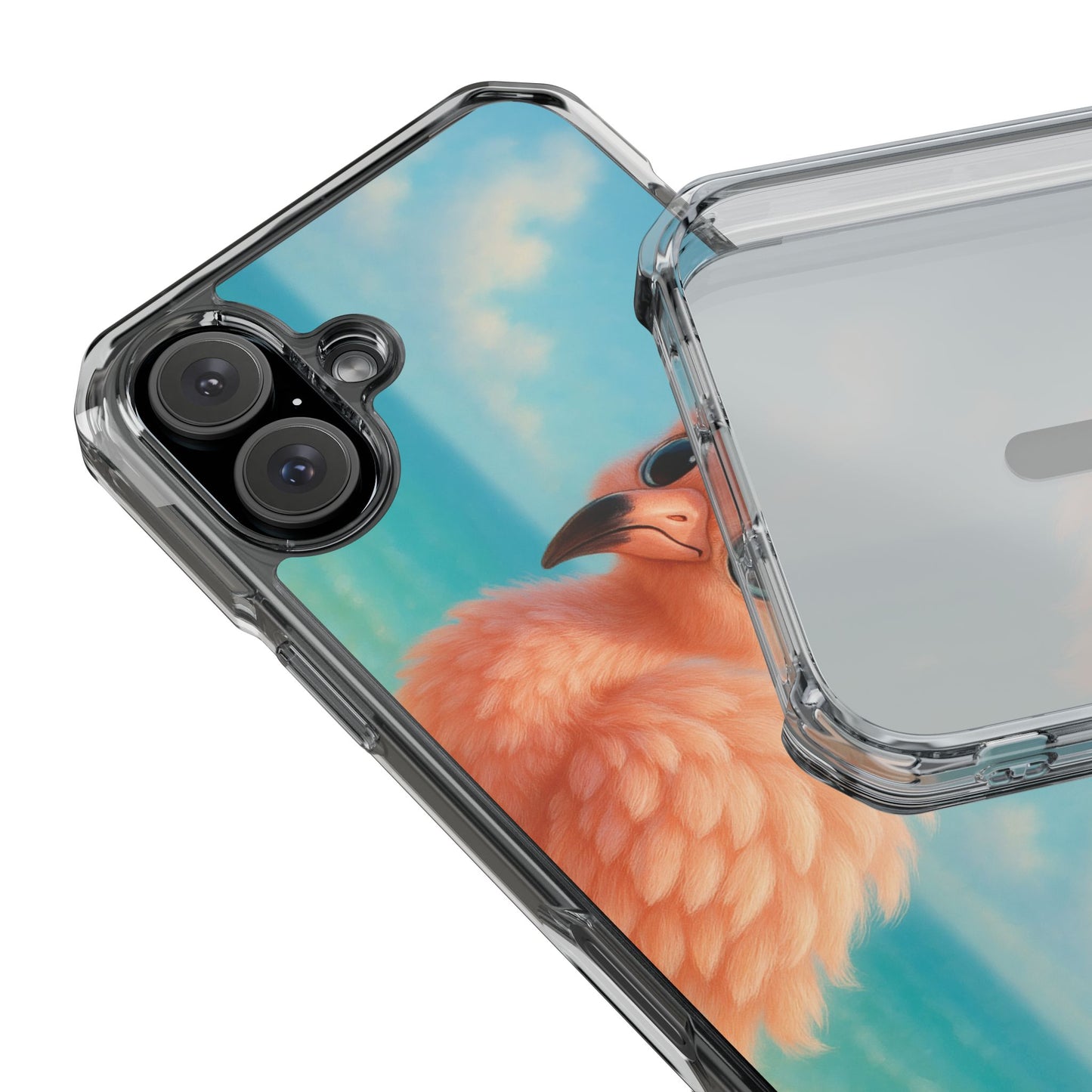 Baby Flamingo Magnetic Clear Phone Case, Many Models