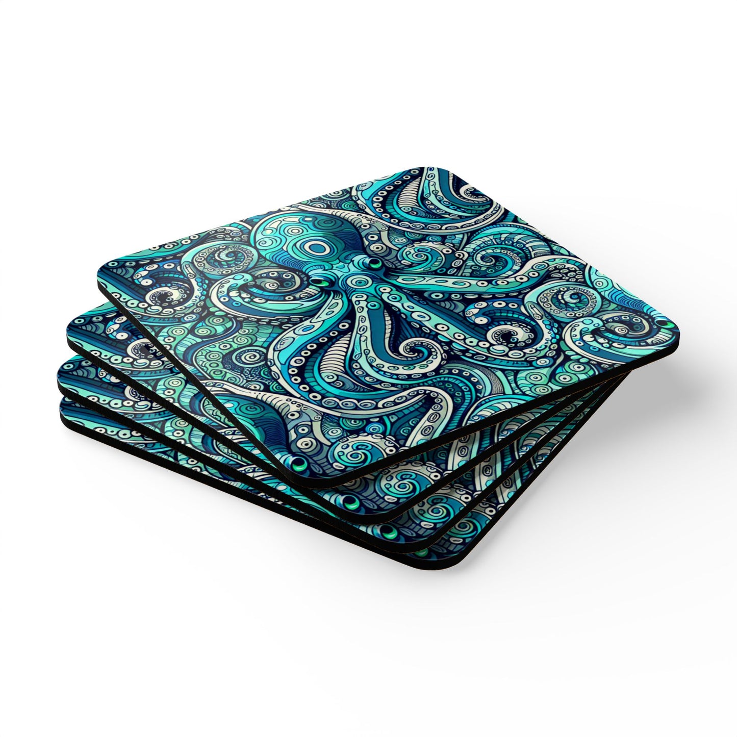 Coaster Set - Aqua Octopus