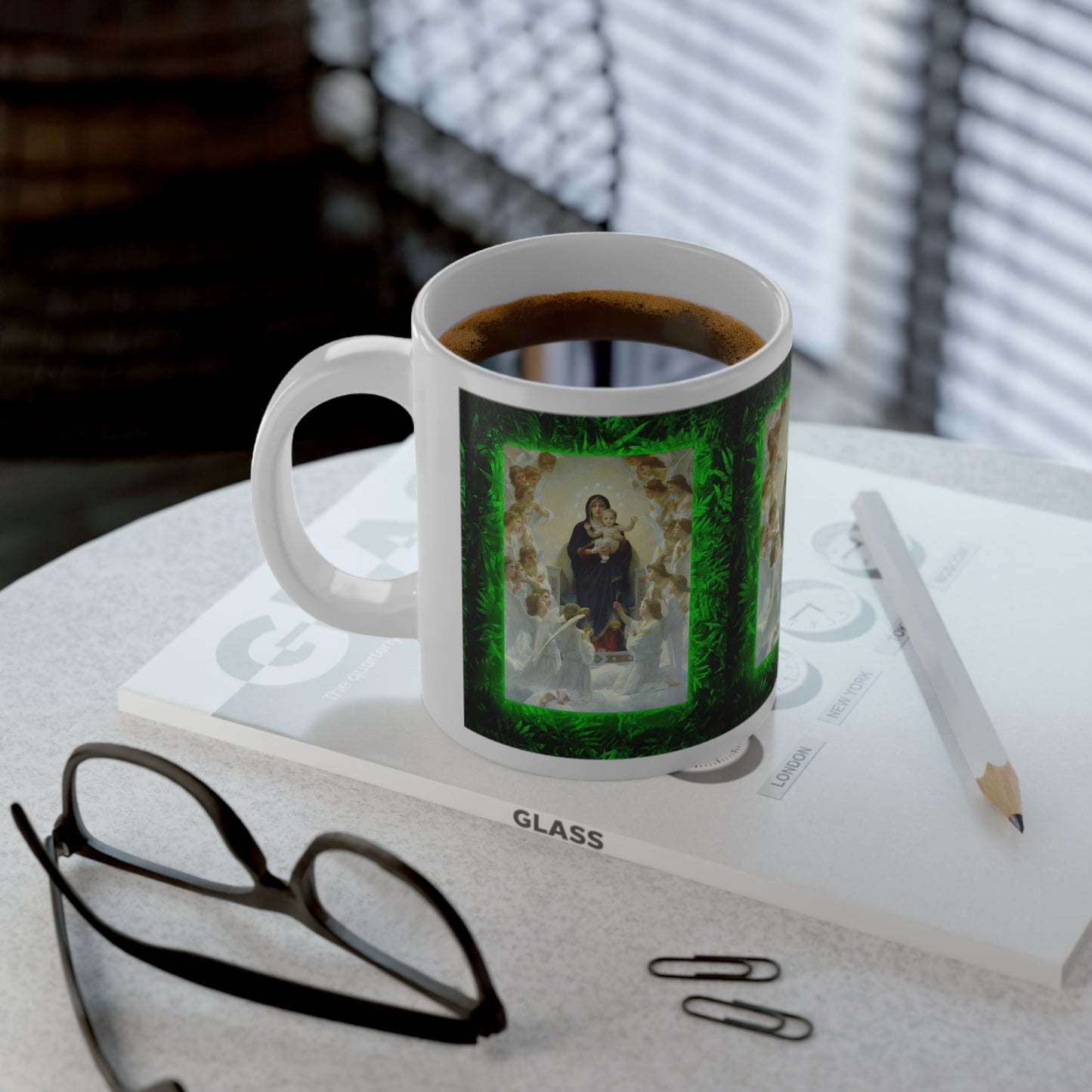 Religious Jumbo Mug, 20oz, Queen of the Angels | Tropical Coffee Cup