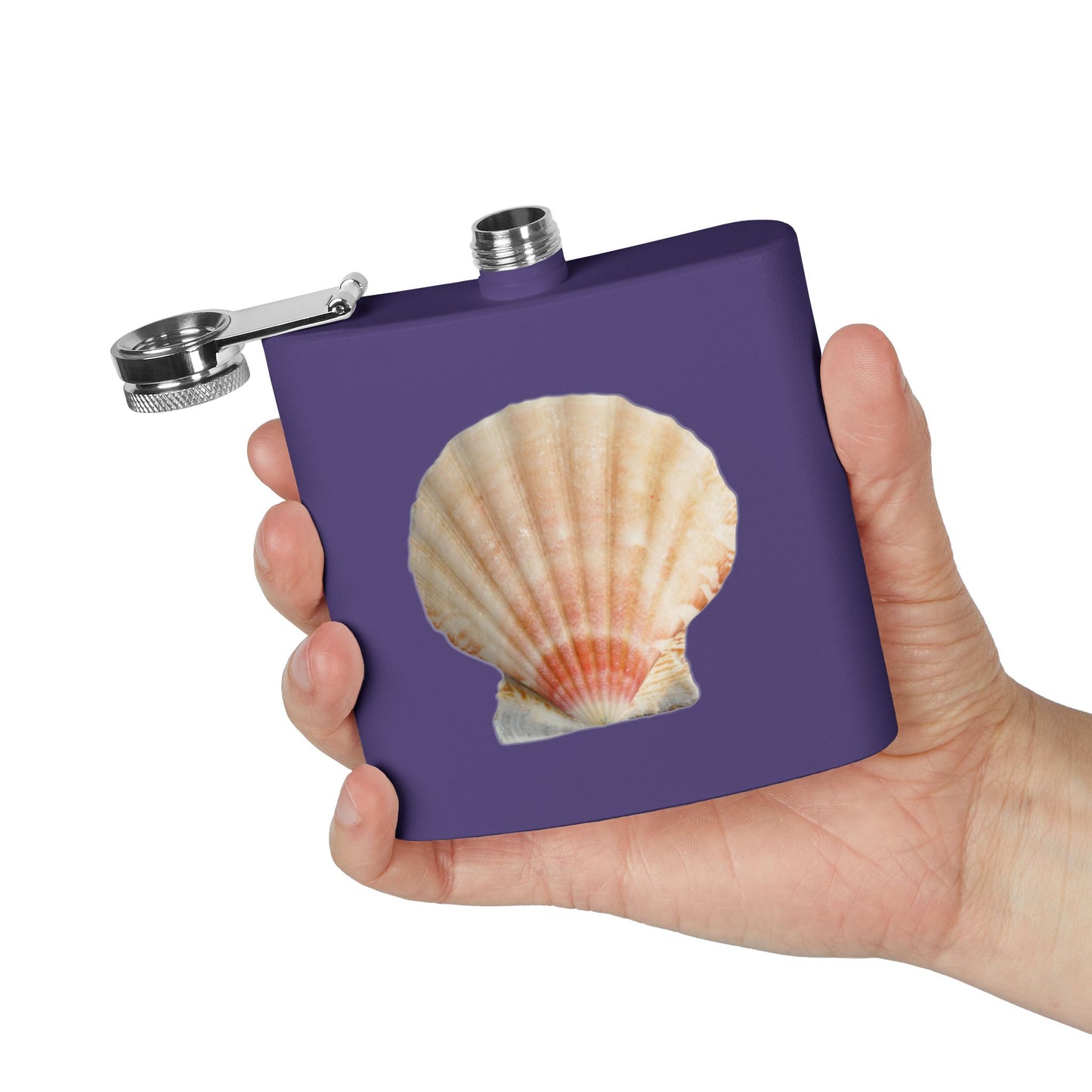 Tropical Stainless Steel 6 oz. Flask, Many Colors – Rea Scallop Shell