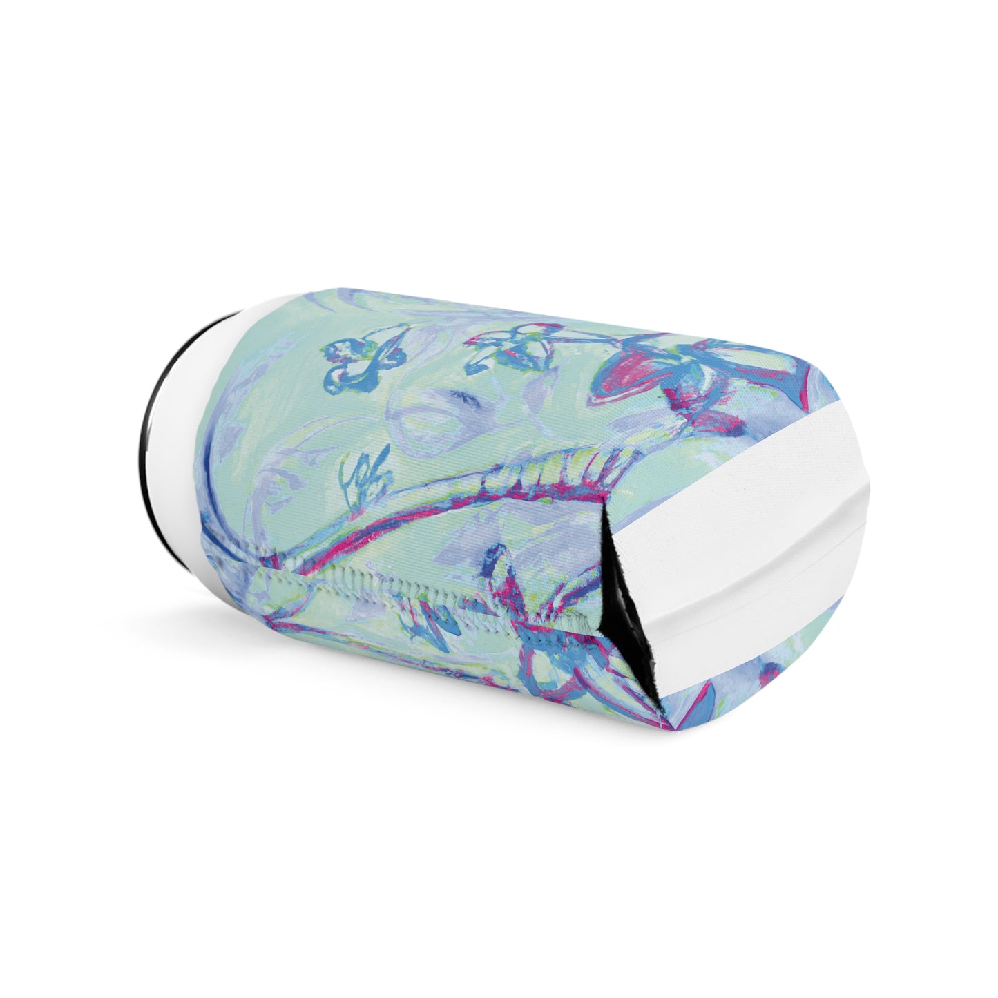 Tropical Doodles/Blue Can Cooler Sleeve - Perfect for Outdoor Picnics