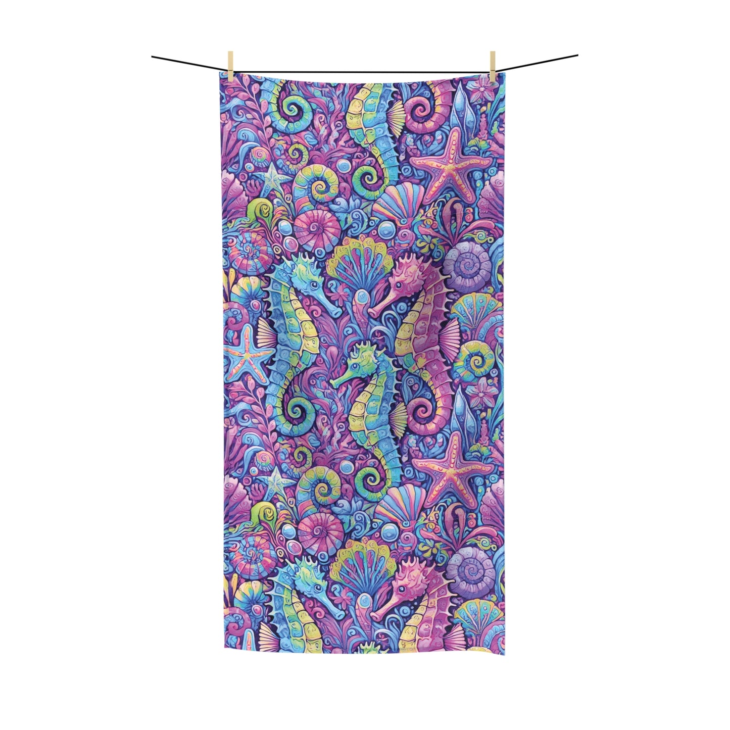Seahorse Trio/Fantasy Pop Polycotton Towel