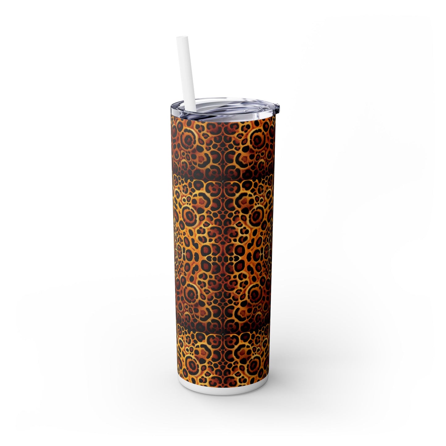 Kaleido Jaguar Spots, Skinny Matte Tumbler with Straw - 20oz Beach Vibes