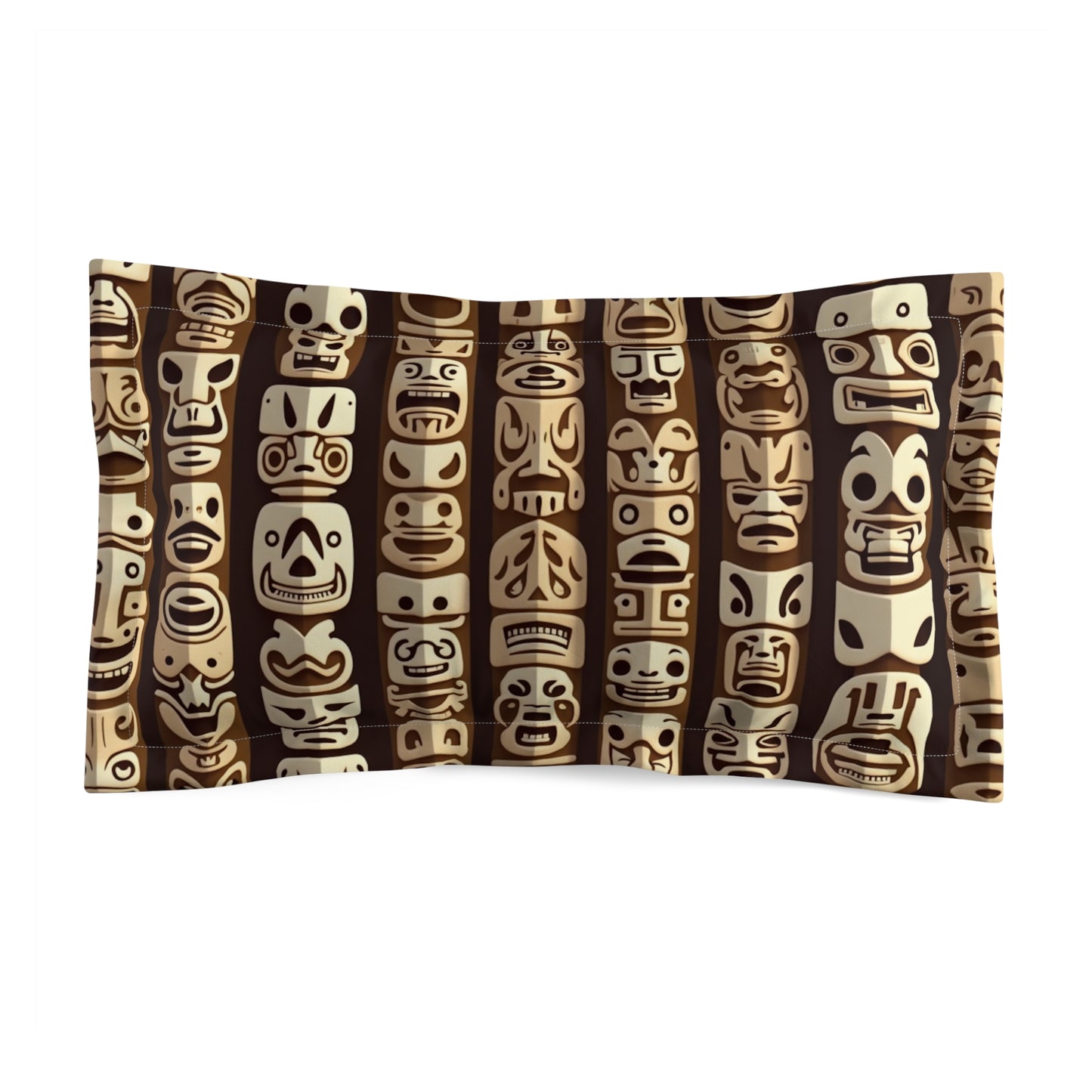 Microfiber Pillow Sham, 2 Sizes | Tropical Vibes for Relaxation / Funny Tiki Totems
