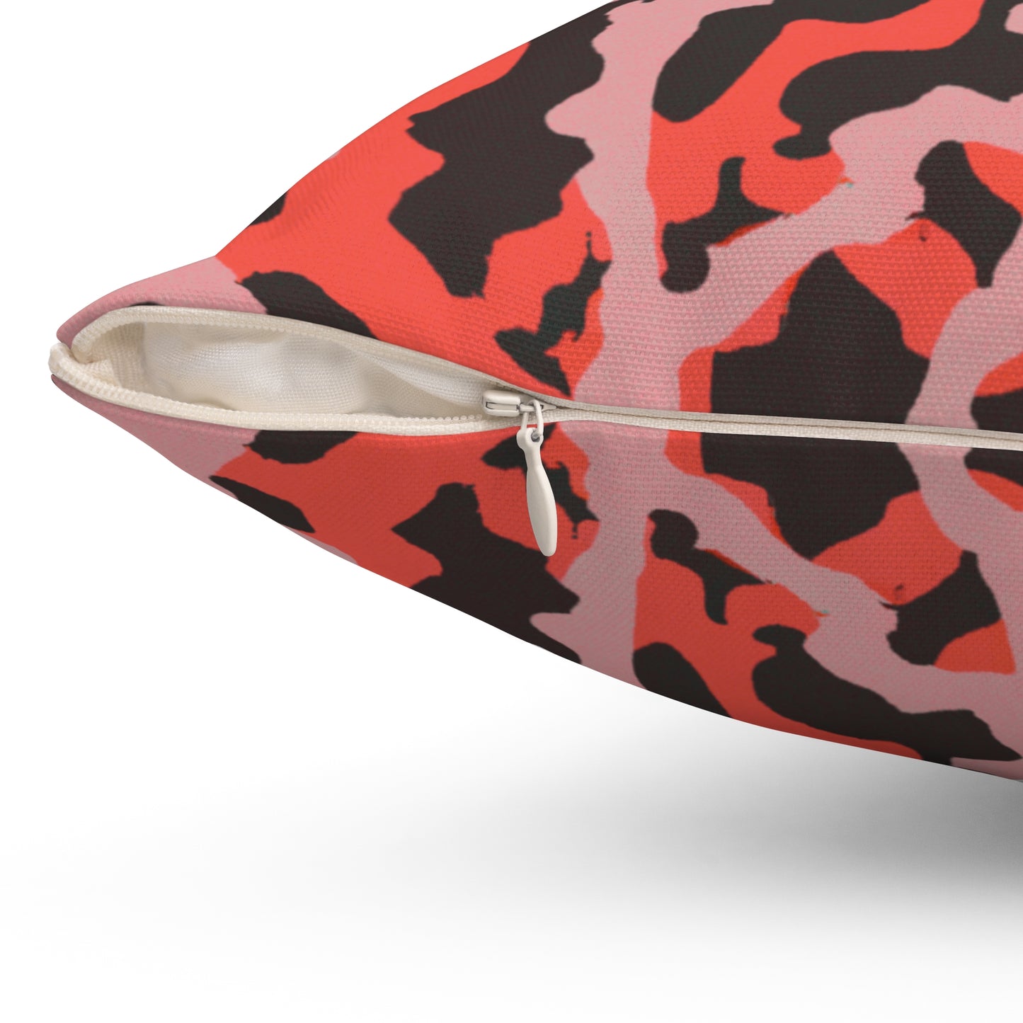 Decorative Pillow - Accent Cushion, 4 Sizes / Coral Threads, Red