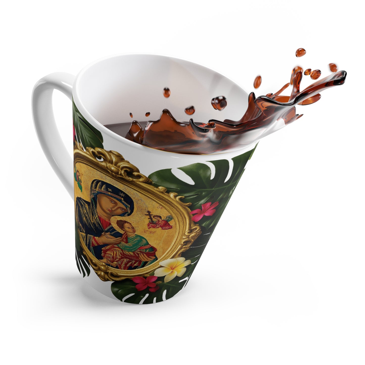 Religious Latte White Mug - Our Lady of Perpetual Help