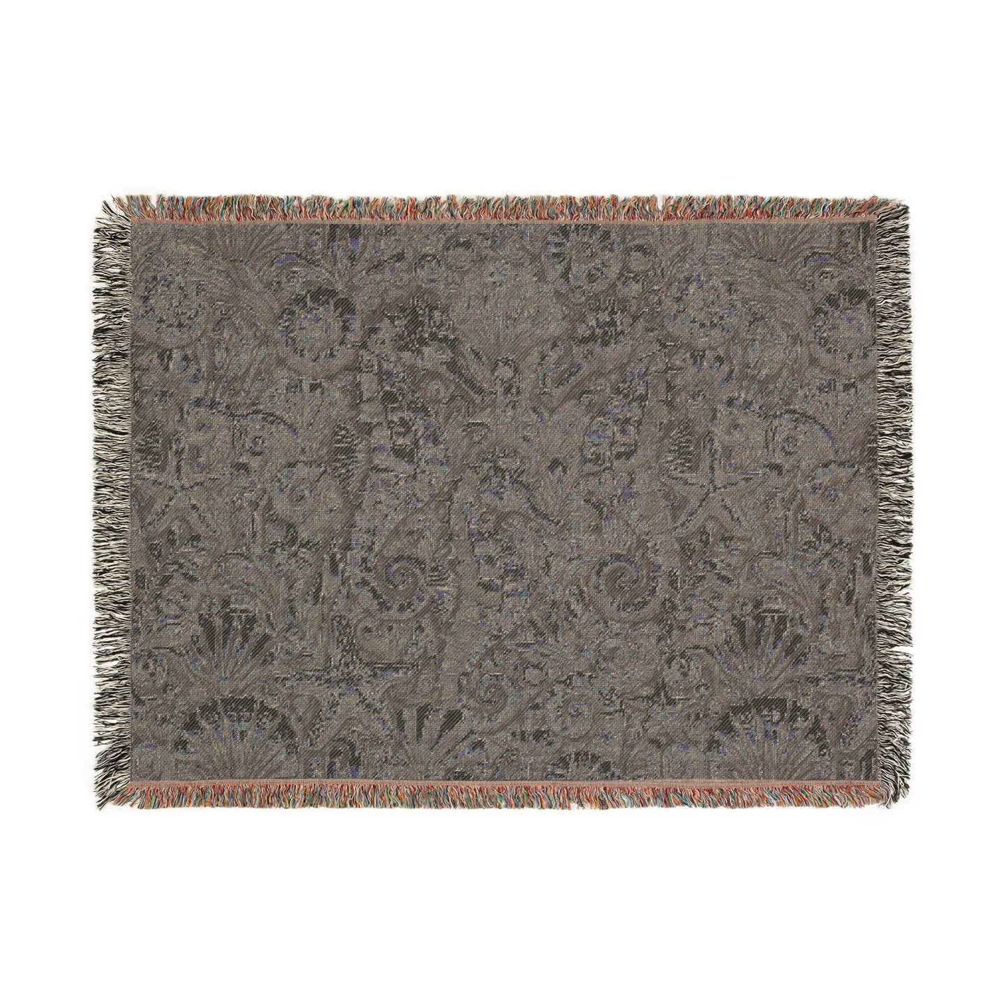 Woven Blanket, 3 Sizes - Tropical Home Decor / Seahorses, Noir