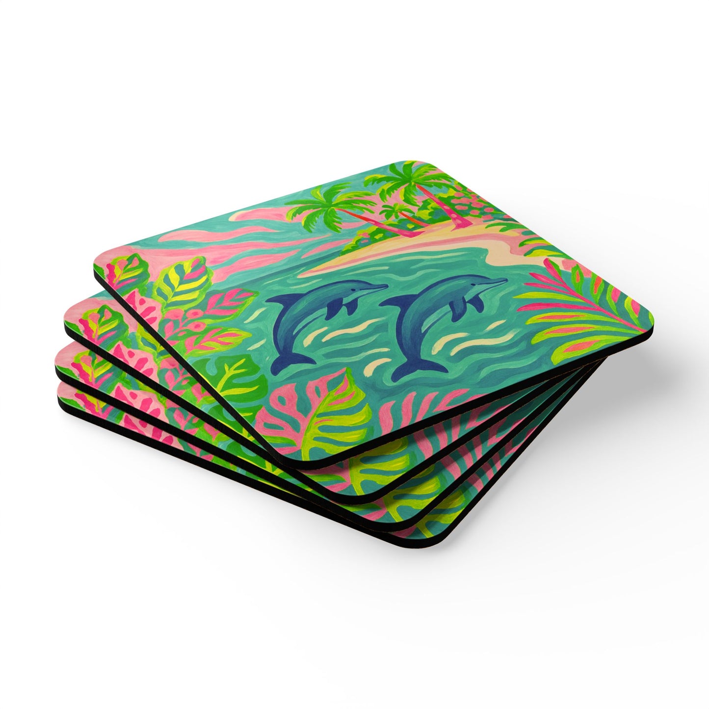 Coaster Set - Jumping Dolphins