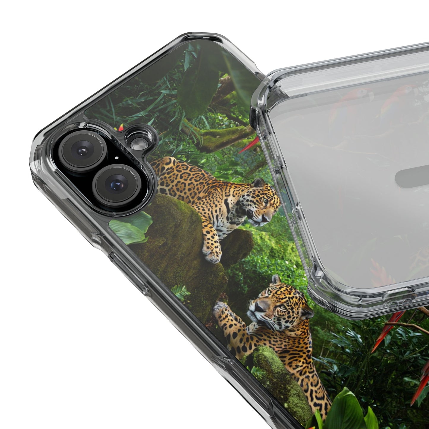 Jaguars and Parrots Magnetic Clear Phone Case, Many Models