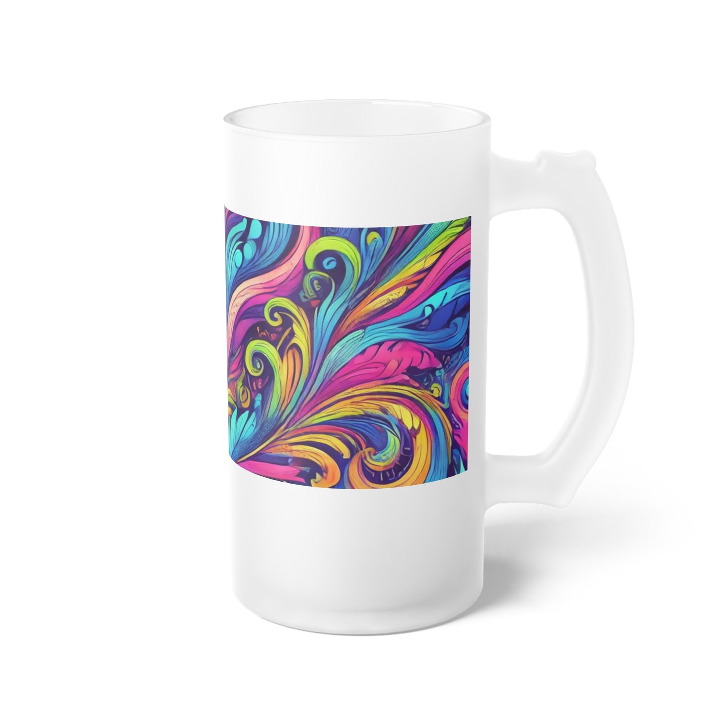 Frosted Glass Beer Mug – Feather Currents Pop