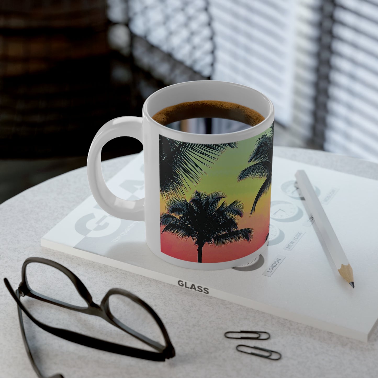 Jumbo Mug, 20oz, Palm Glow Sangria | Tropical Coffee Cup
