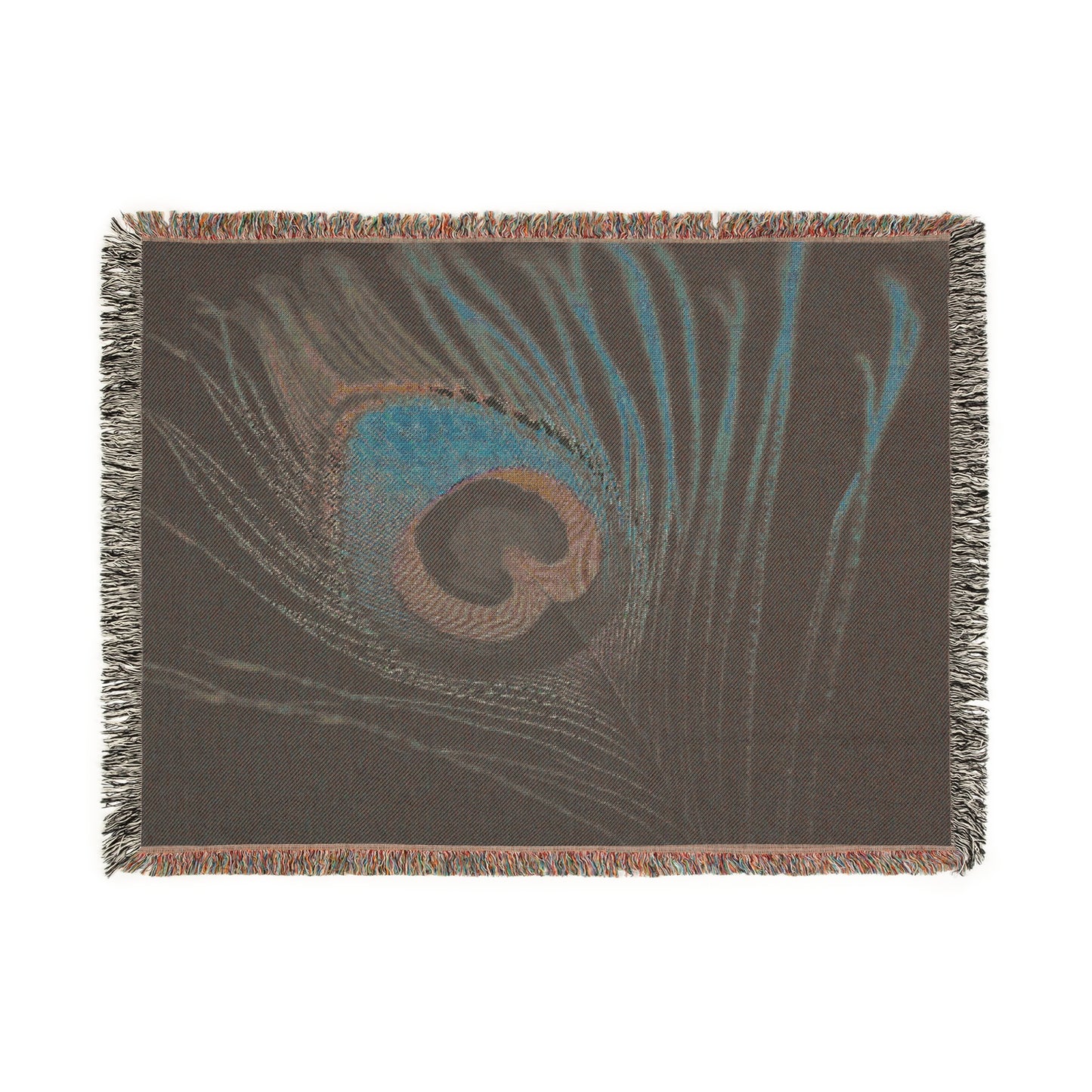 Woven Blanket, 3 Sizes - Tropical Home Decor / Peacock Feather Eye