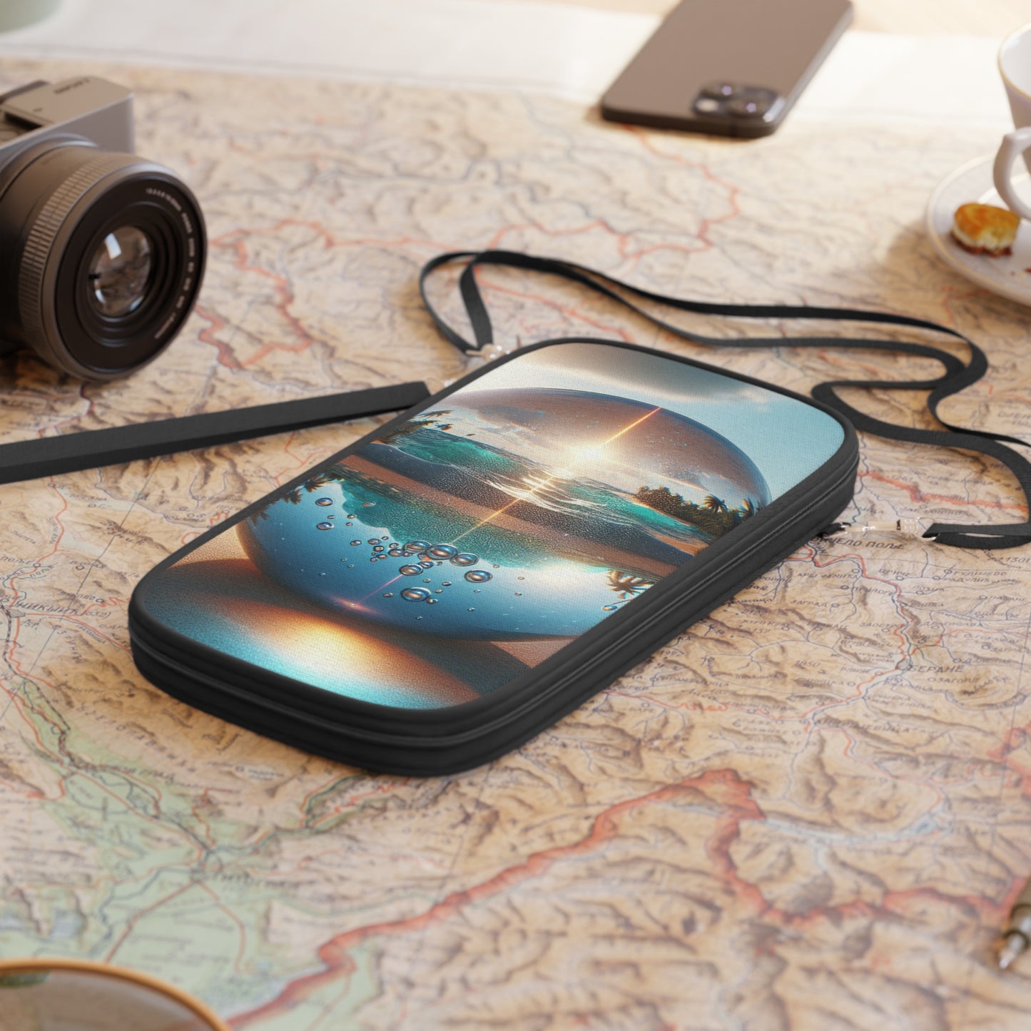 Passport Wallet – Perfect for Travelers & Adventurers / Beach Illusion Ball, Sunrise