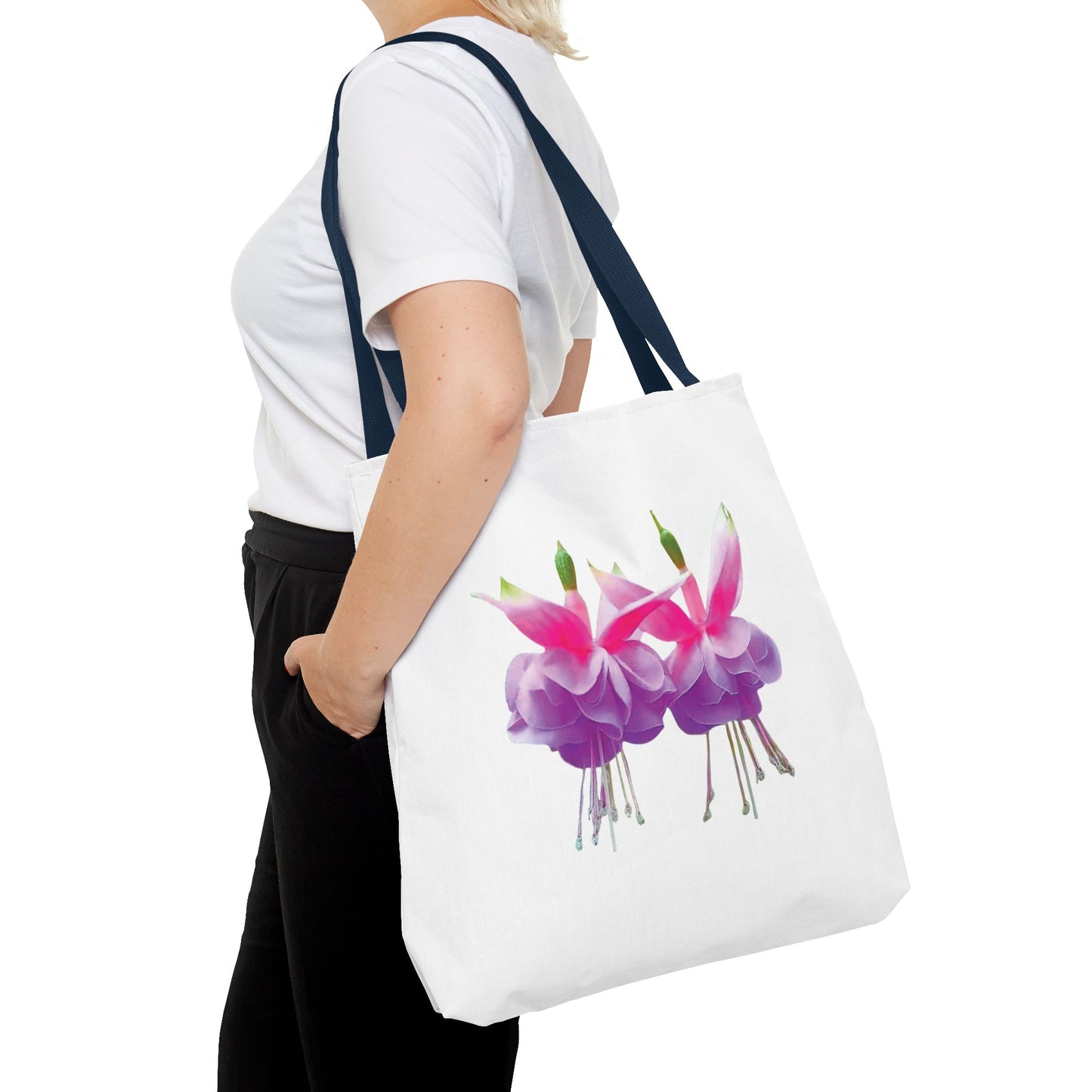 Tropical Real Two Fuchsias/White Tote Bag - 3 Sizes