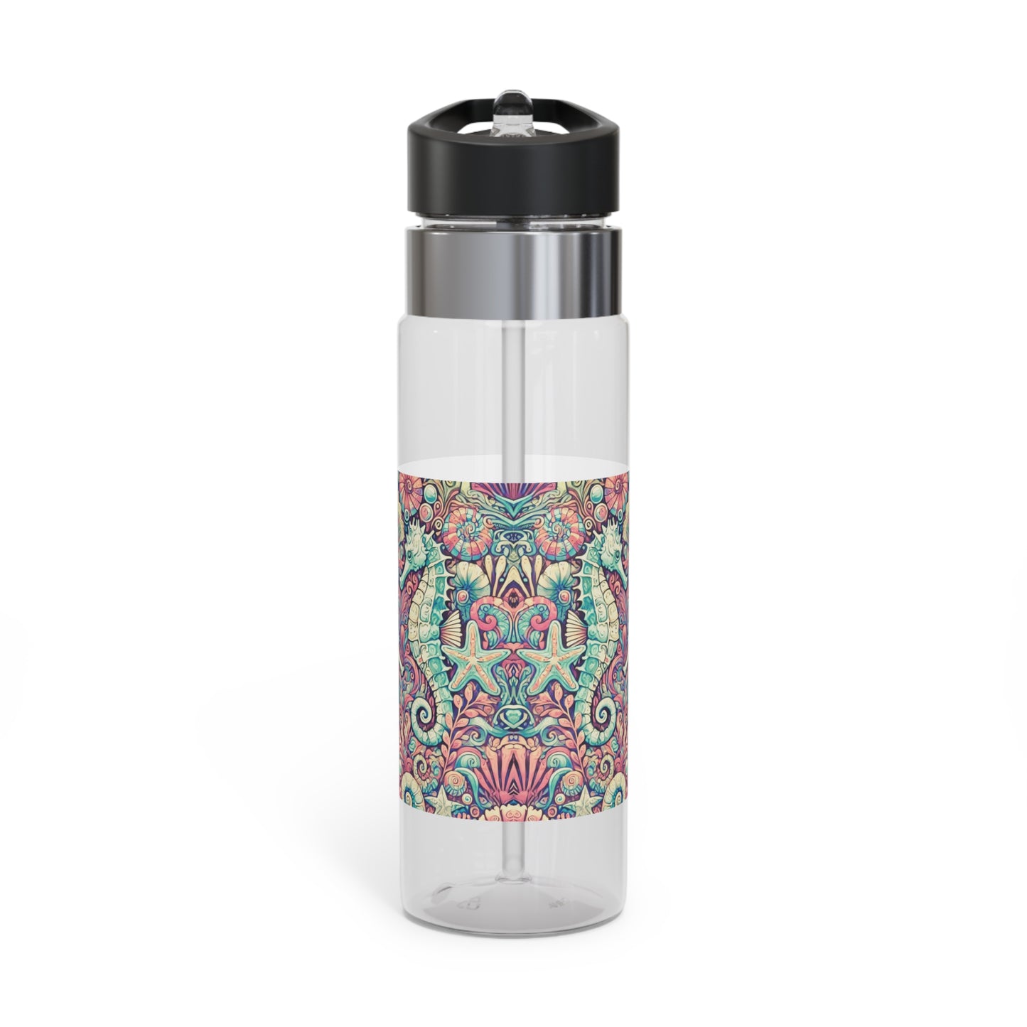 Tropical 20oz Tritan Sport Water Bottle - Leakproof, Lightweight, BPA-Free / Seahorse Trio, Retro