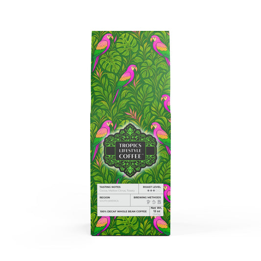 Rainforest Mist™ Single Origin DECAF (Medium Roast), Specialty Grade Craft Coffee / Parrot Family, Pink