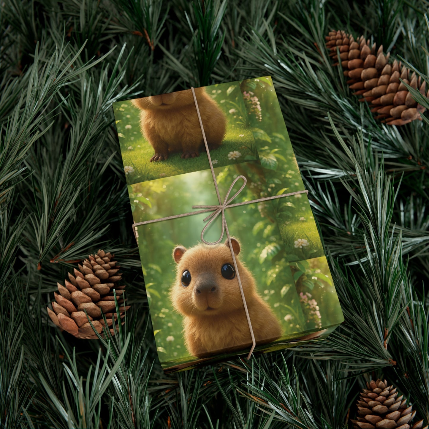 Wrapping Paper - Tropical Gift Wrap for All Occasions / 3 Sizes, 2 Finishes / Baby Capybara