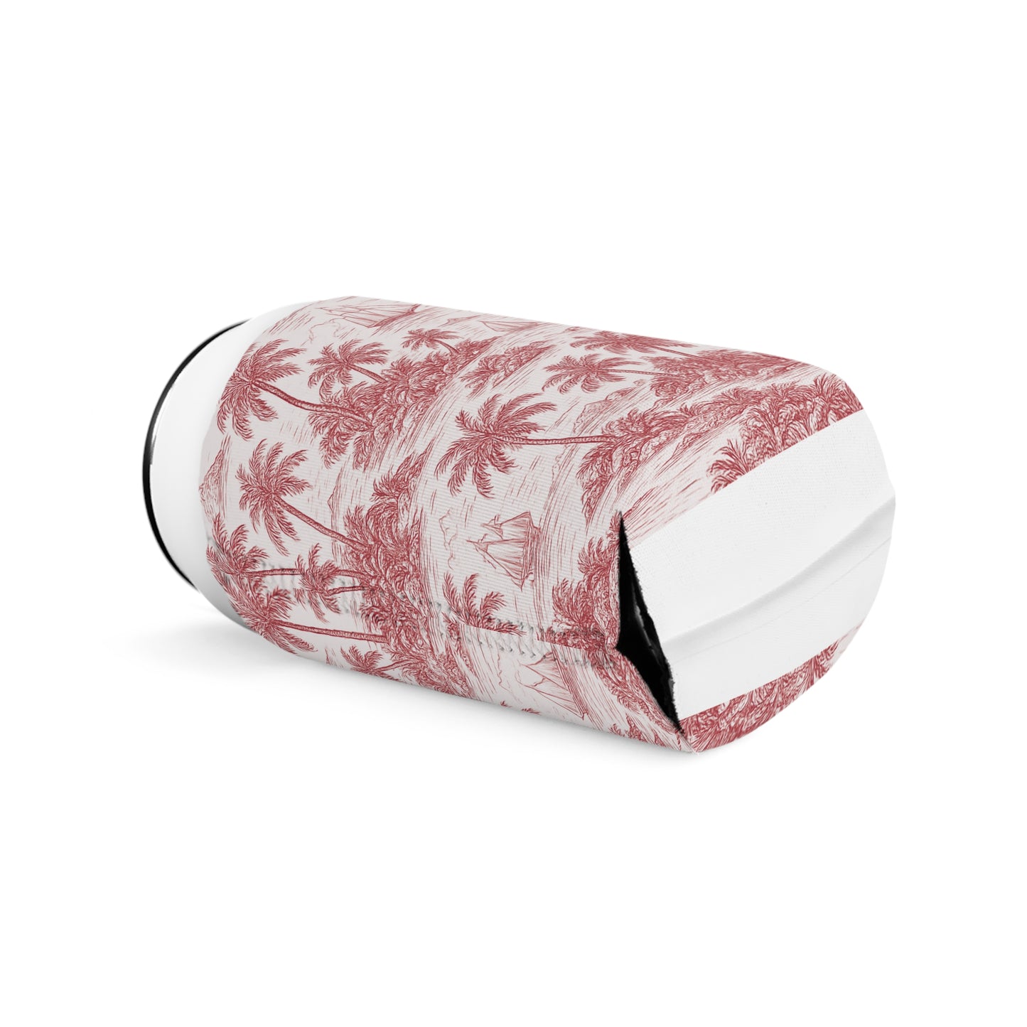 Faraway Toile/Red Can Cooler Sleeve - Perfect for Outdoor Picnics