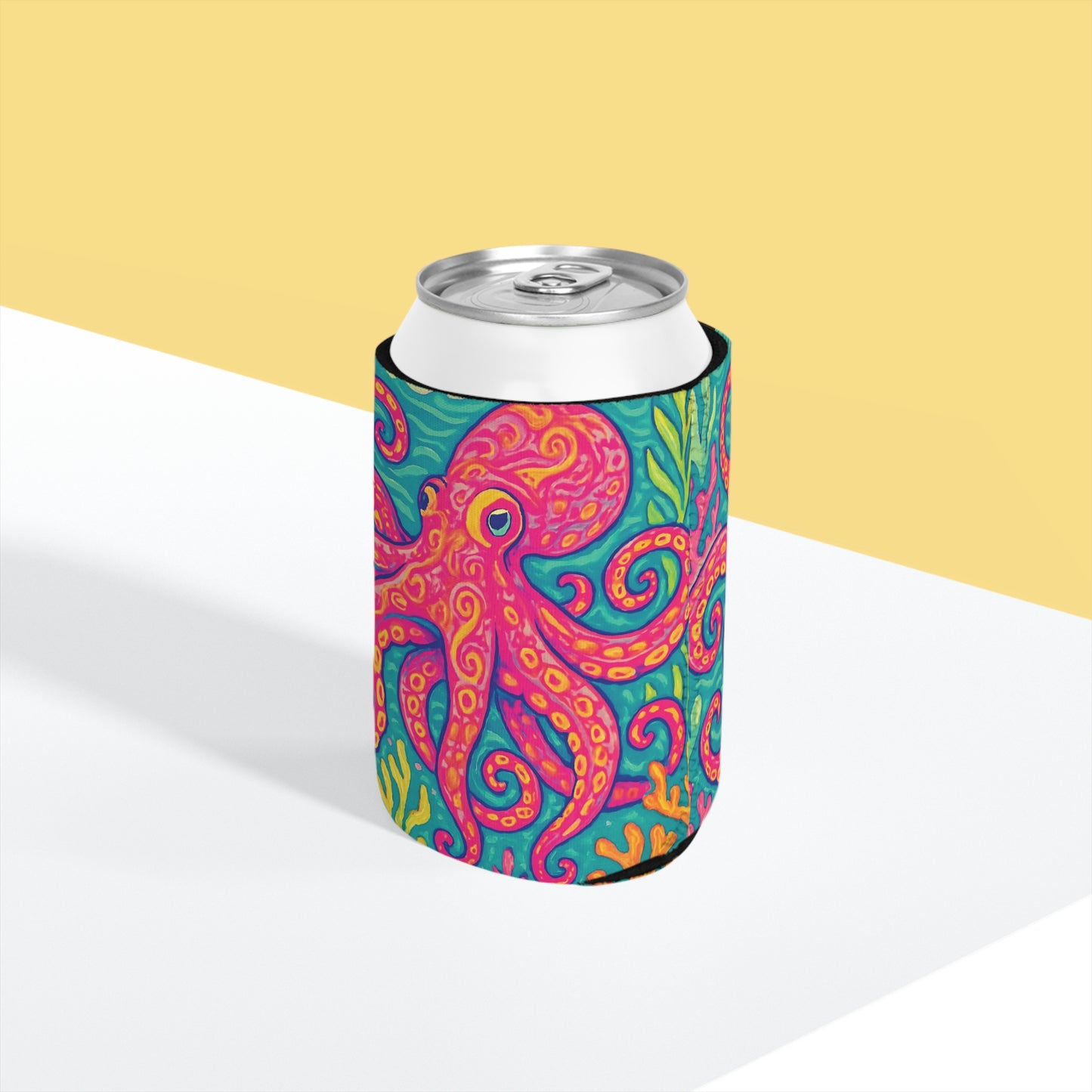 Octopus Kraken Joe/Red Can Cooler Sleeve - Perfect for Outdoor Picnics