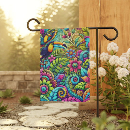 Tropical Garden Flag - Perfect for Outdoor Decor / Rainforest Music