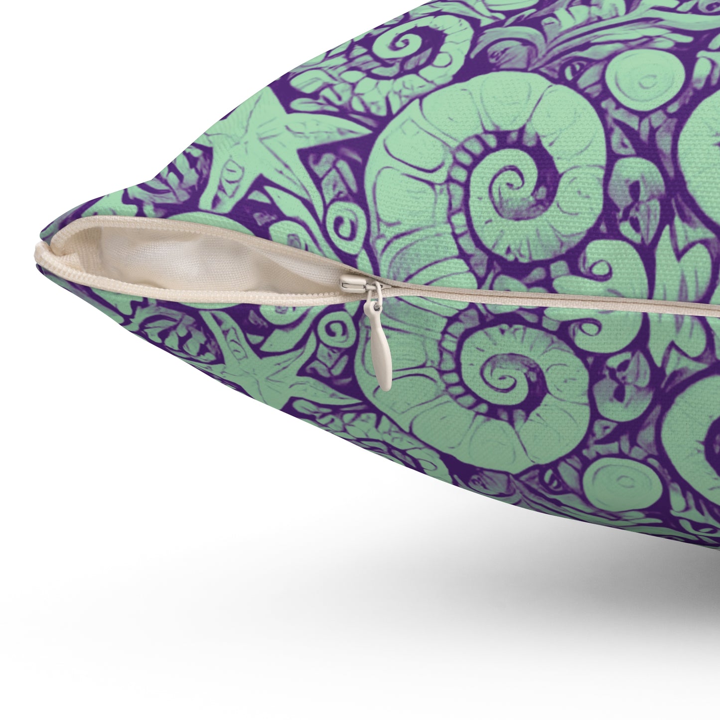 Decorative Pillow - Accent Cushion, 4 Sizes / Seahorse Trio, Minty