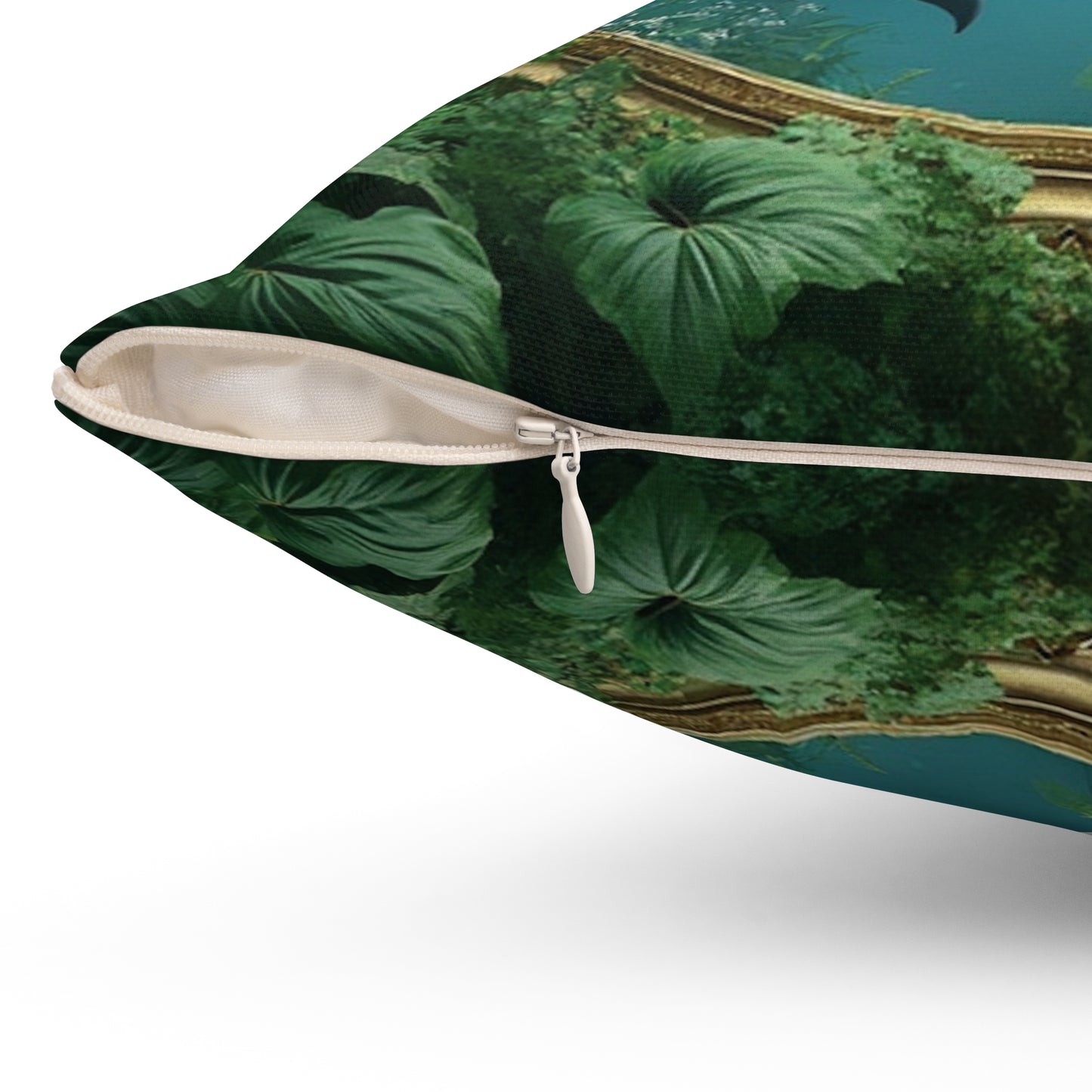 Decorative Pillow - Accent Cushion, 4 Sizes / Framed Dolphins