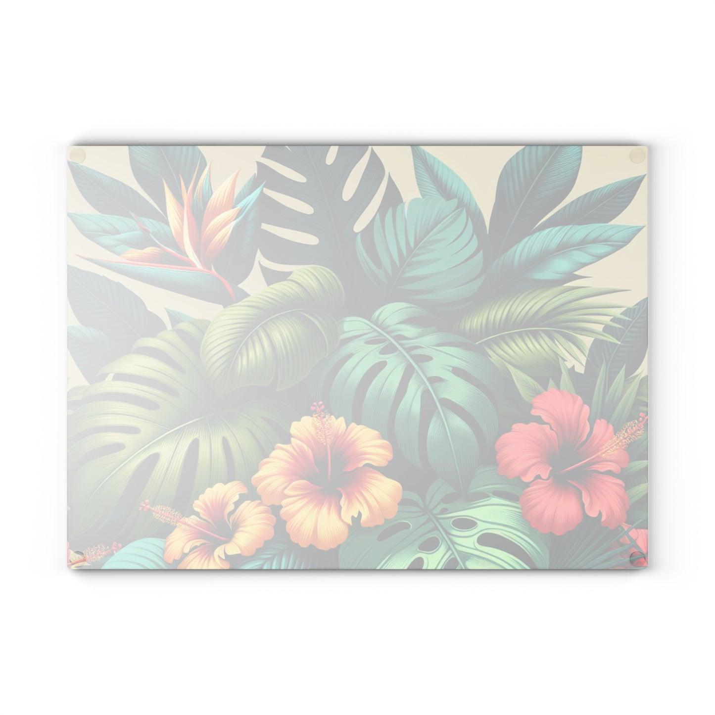 Glass Cutting Board, 2 sizes - Exotic Flora