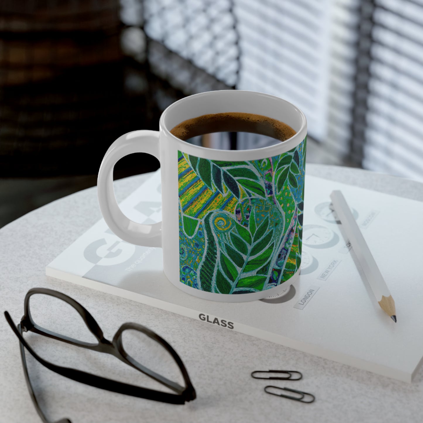 Jumbo Mug, 20oz, Amazon Whimsy Green | Tropical Coffee Cup