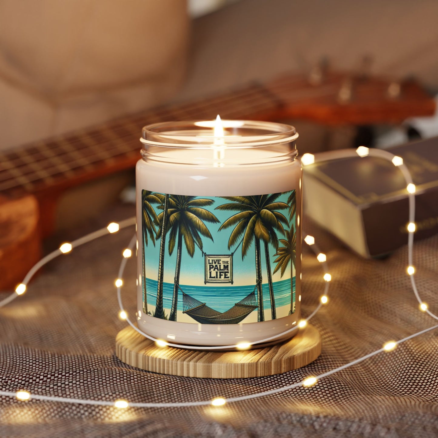 Scented Soy Candle, 9oz, Hammock on the Beach, Teal