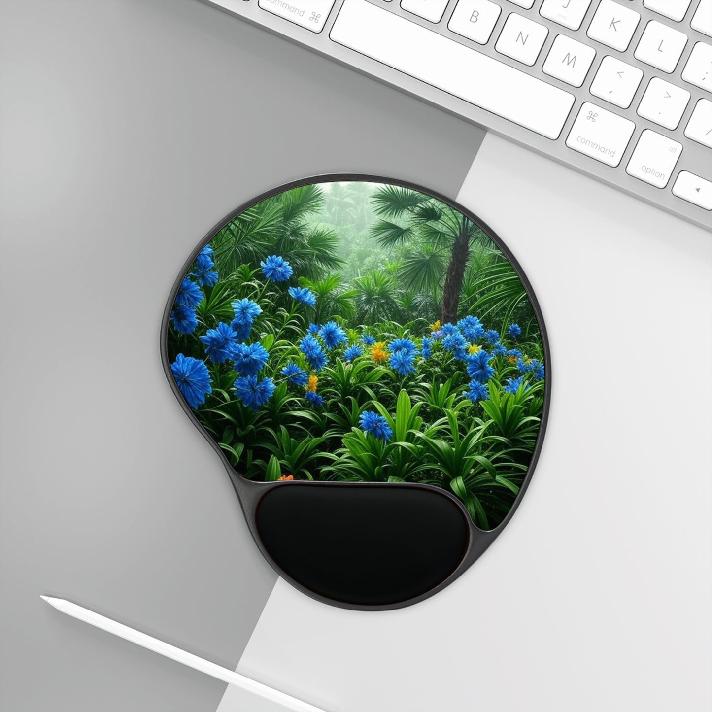 After a Rainforest Rain Mouse Pad with Wrist Rest – Ergonomic Design for Comfort and Style