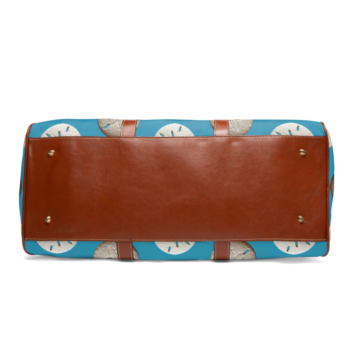 Tropical Waterproof Travel Bag - Perfect for Beach Getaways / Real Sand Dollars, Turquoise