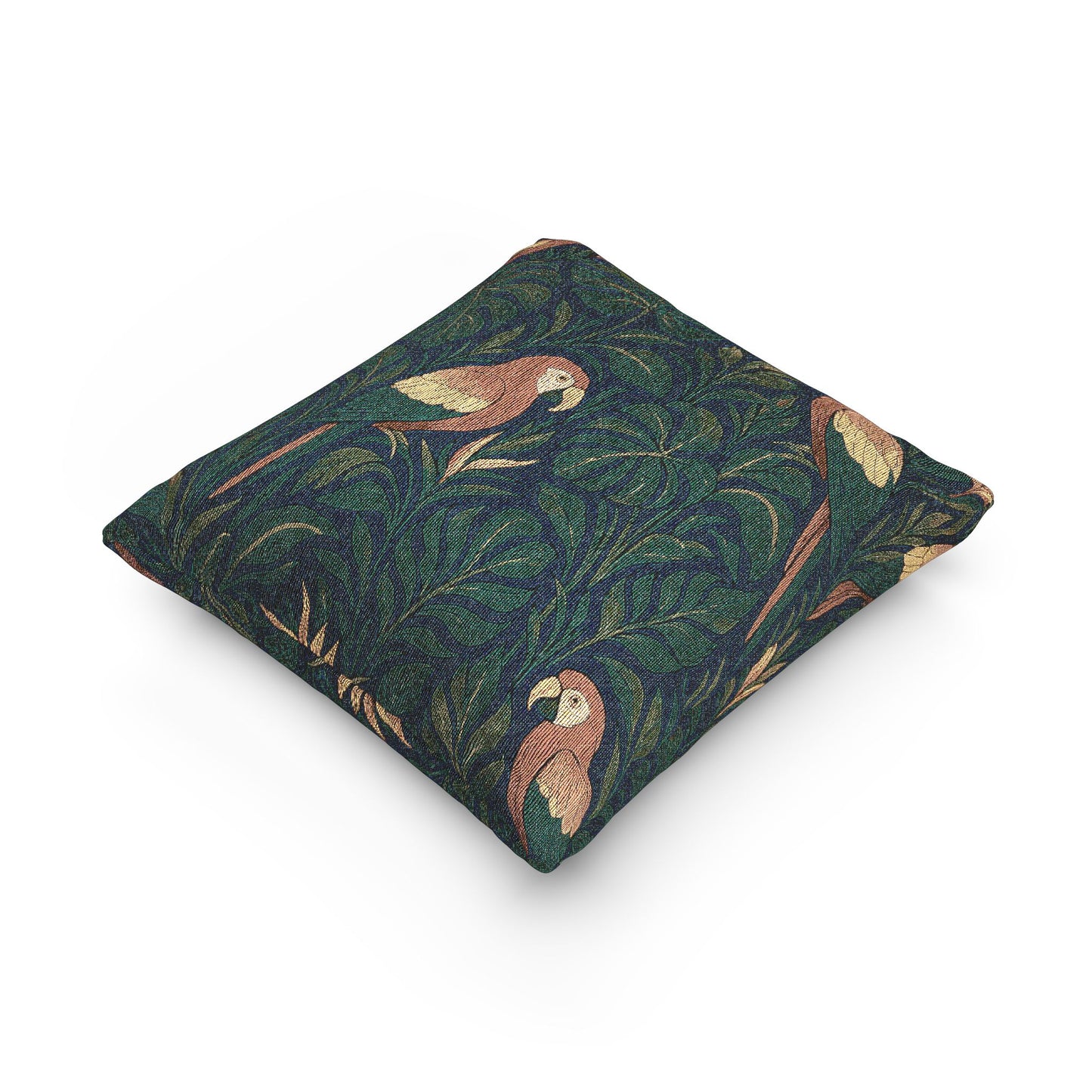 Woven Pillow, 17"W x 18"L - Parrot Family